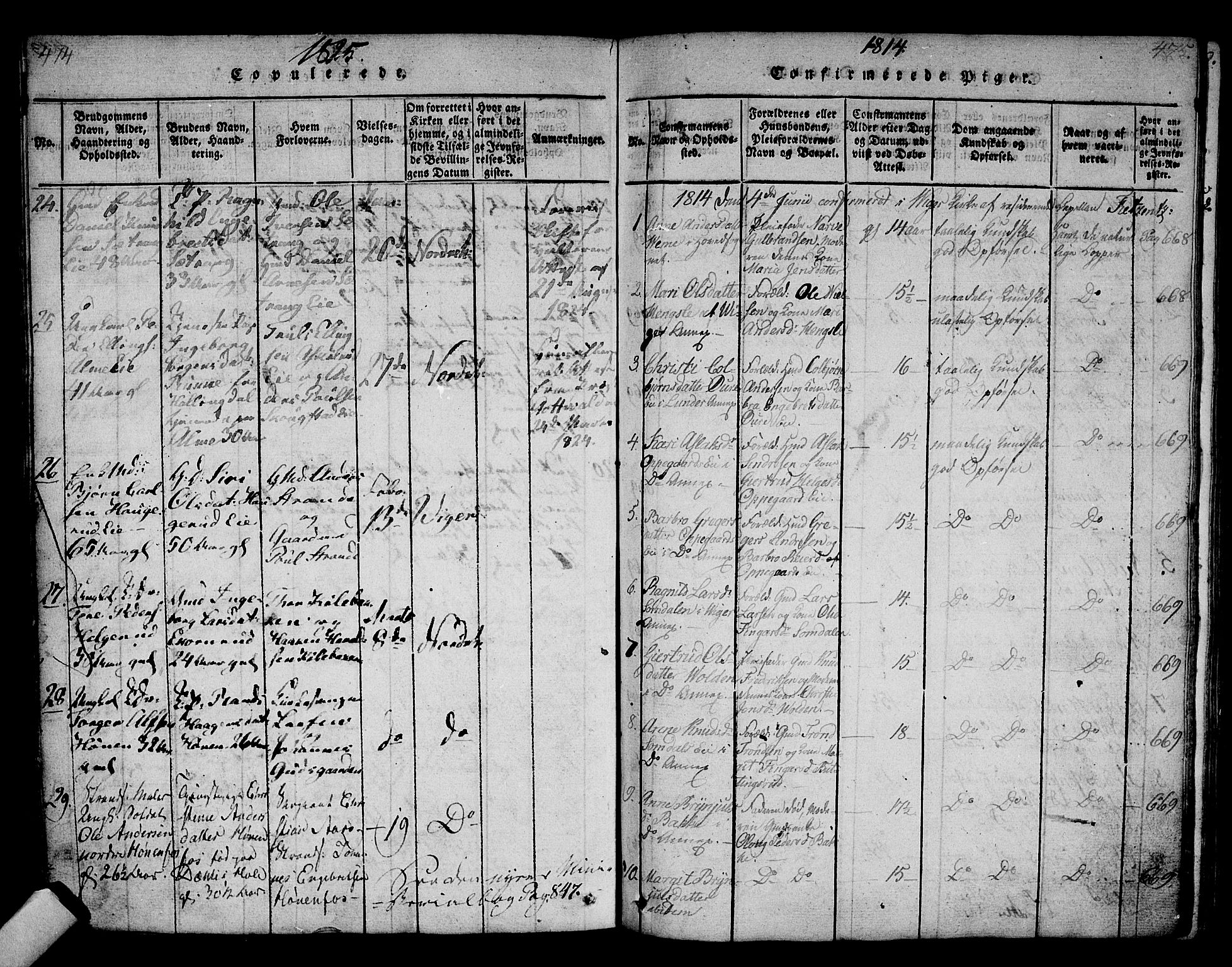 Norderhov kirkebøker, SAKO/A-237/F/Fa/L0008: Parish register (official) no. 8, 1814-1833, p. 474-475
