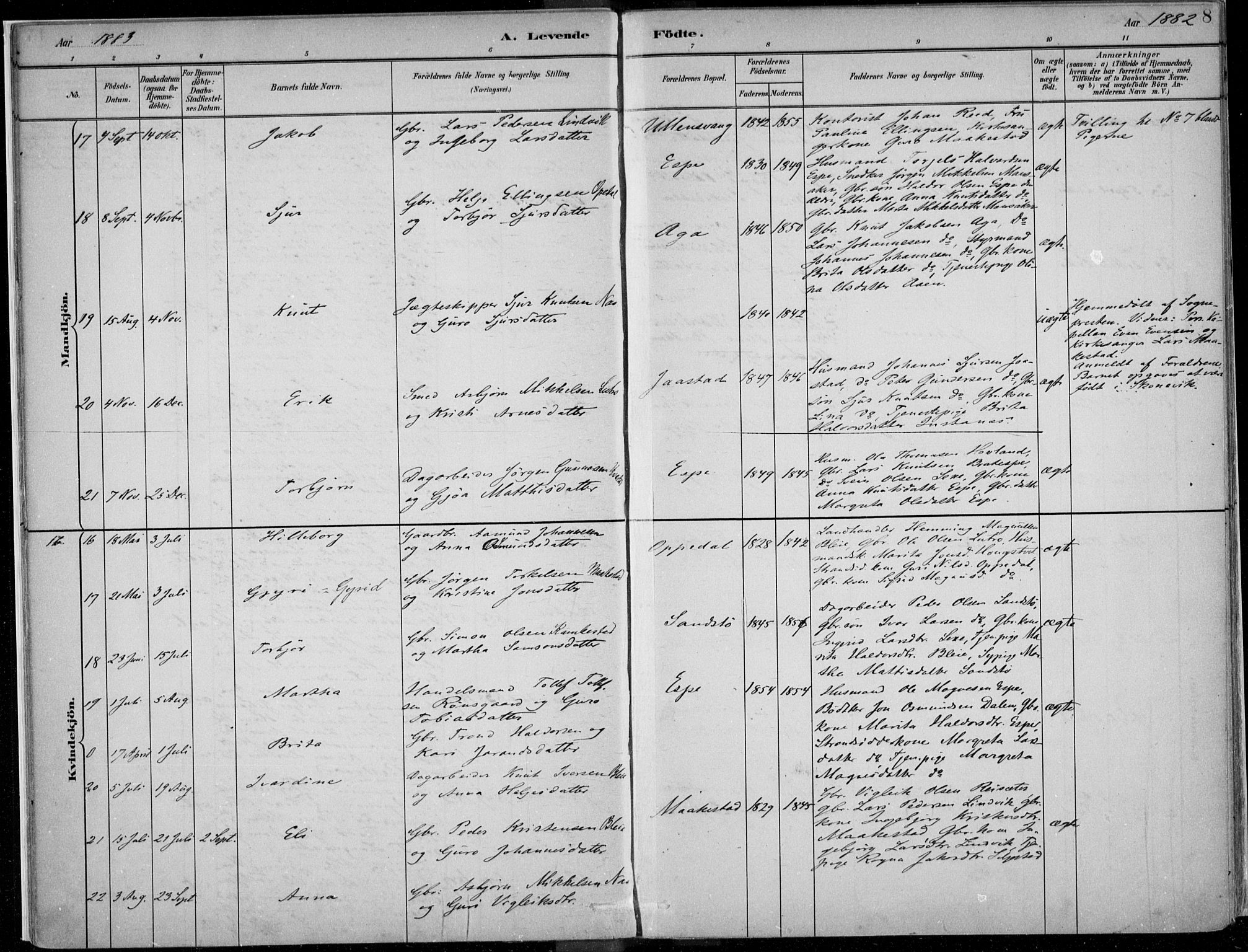 Ullensvang sokneprestembete, AV/SAB-A-78701/H/Haa: Parish register (official) no. B  1, 1882-1918, p. 15v-8h