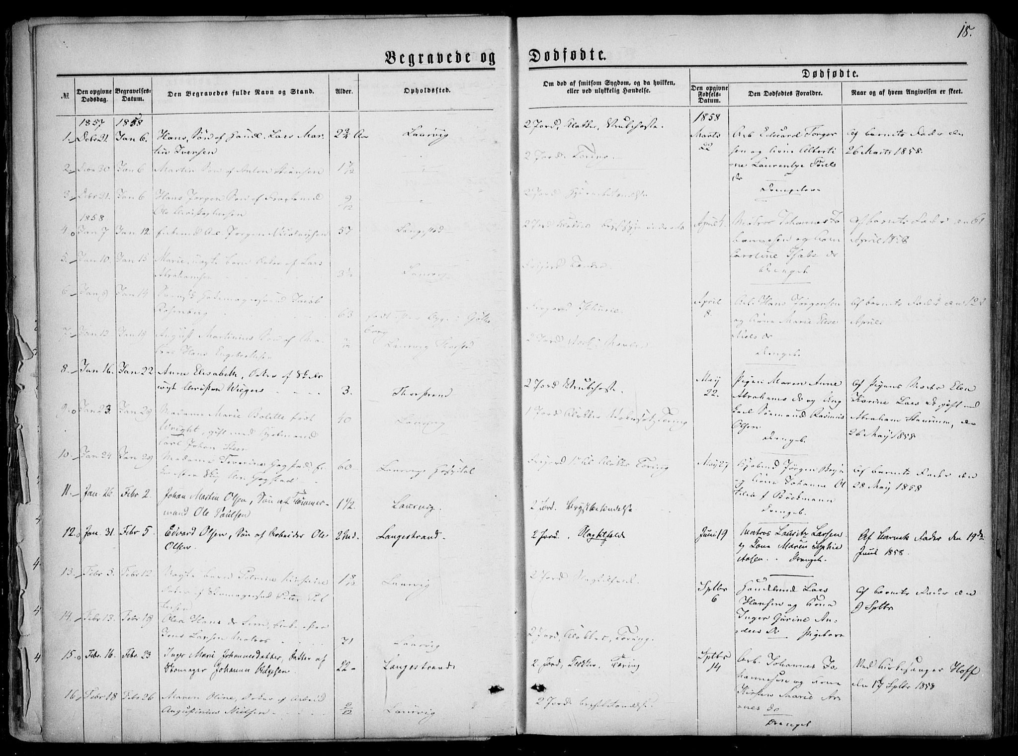 Larvik kirkebøker, SAKO/A-352/F/Fa/L0005: Parish register (official) no. I 5, 1856-1870, p. 18