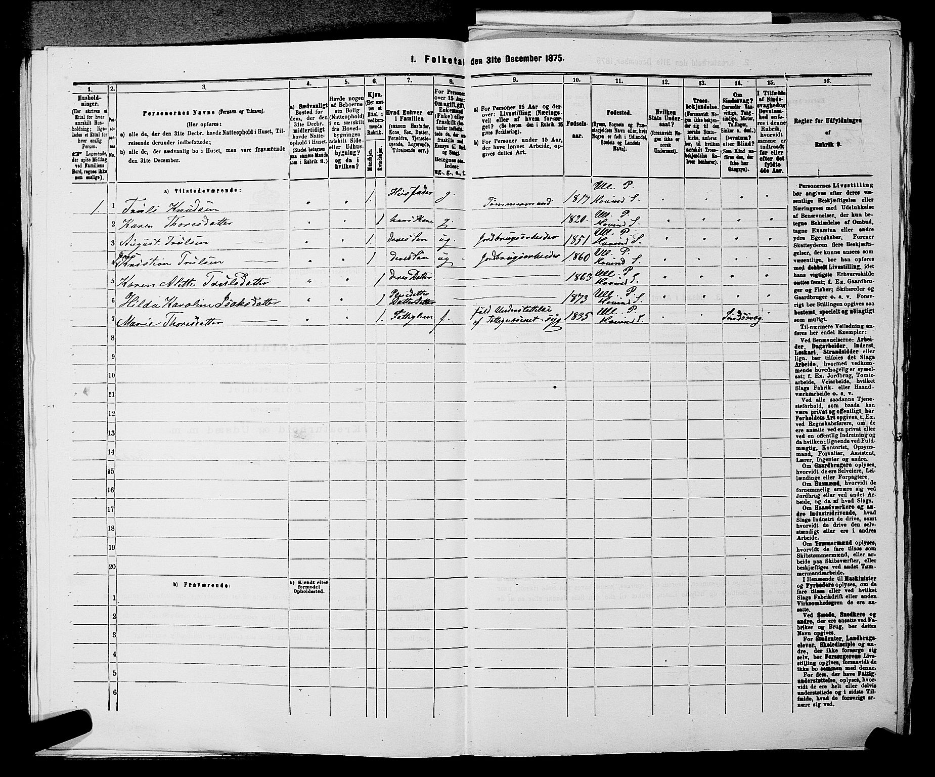 RA, 1875 census for 0235P Ullensaker, 1875, p. 1574