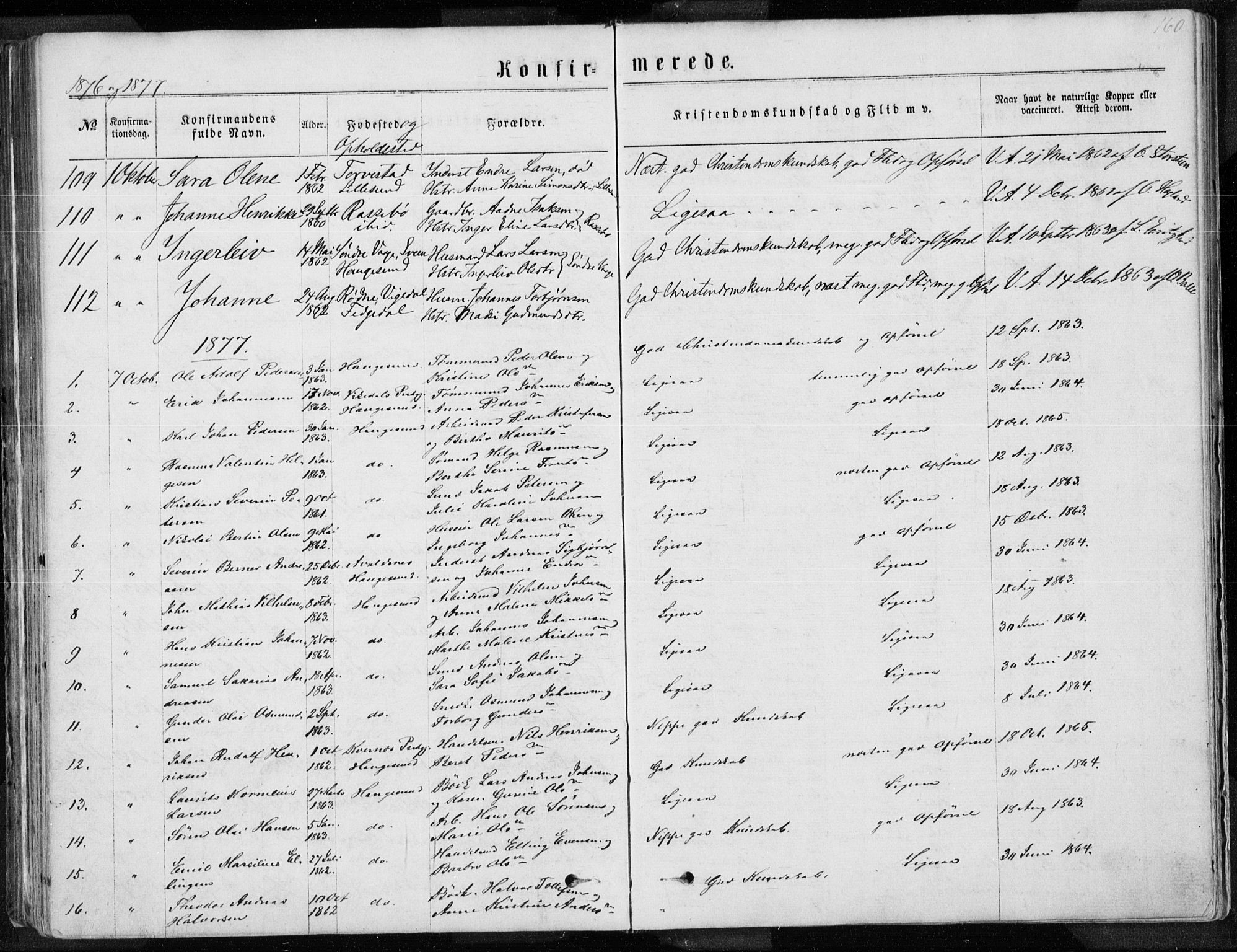 Torvastad sokneprestkontor, AV/SAST-A -101857/H/Ha/Haa/L0012: Parish register (official) no. A 12.1, 1867-1877, p. 160