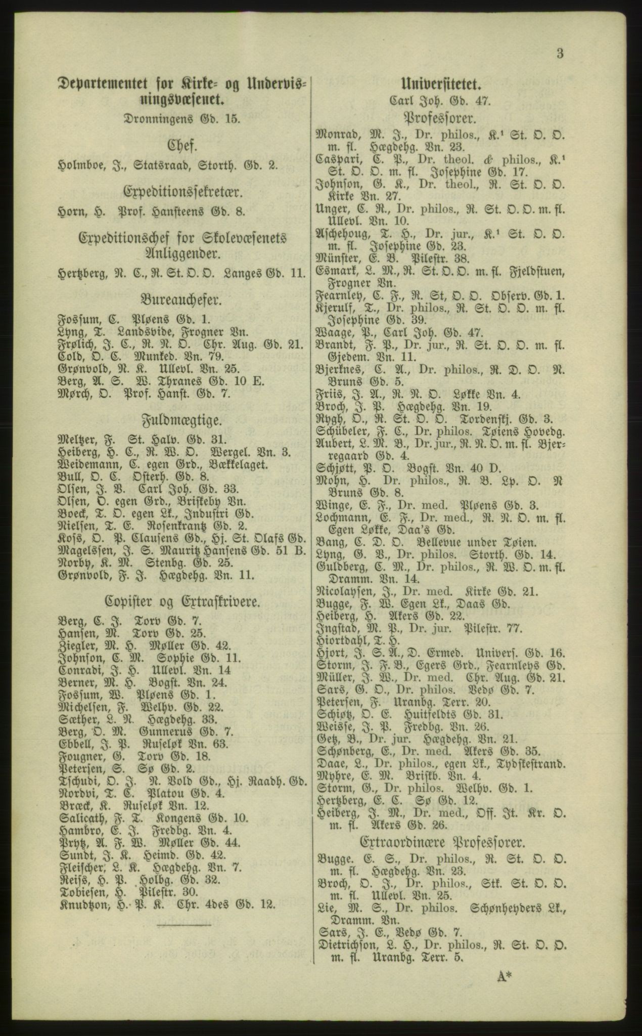 Kristiania/Oslo adressebok, PUBL/-, 1881, p. 3