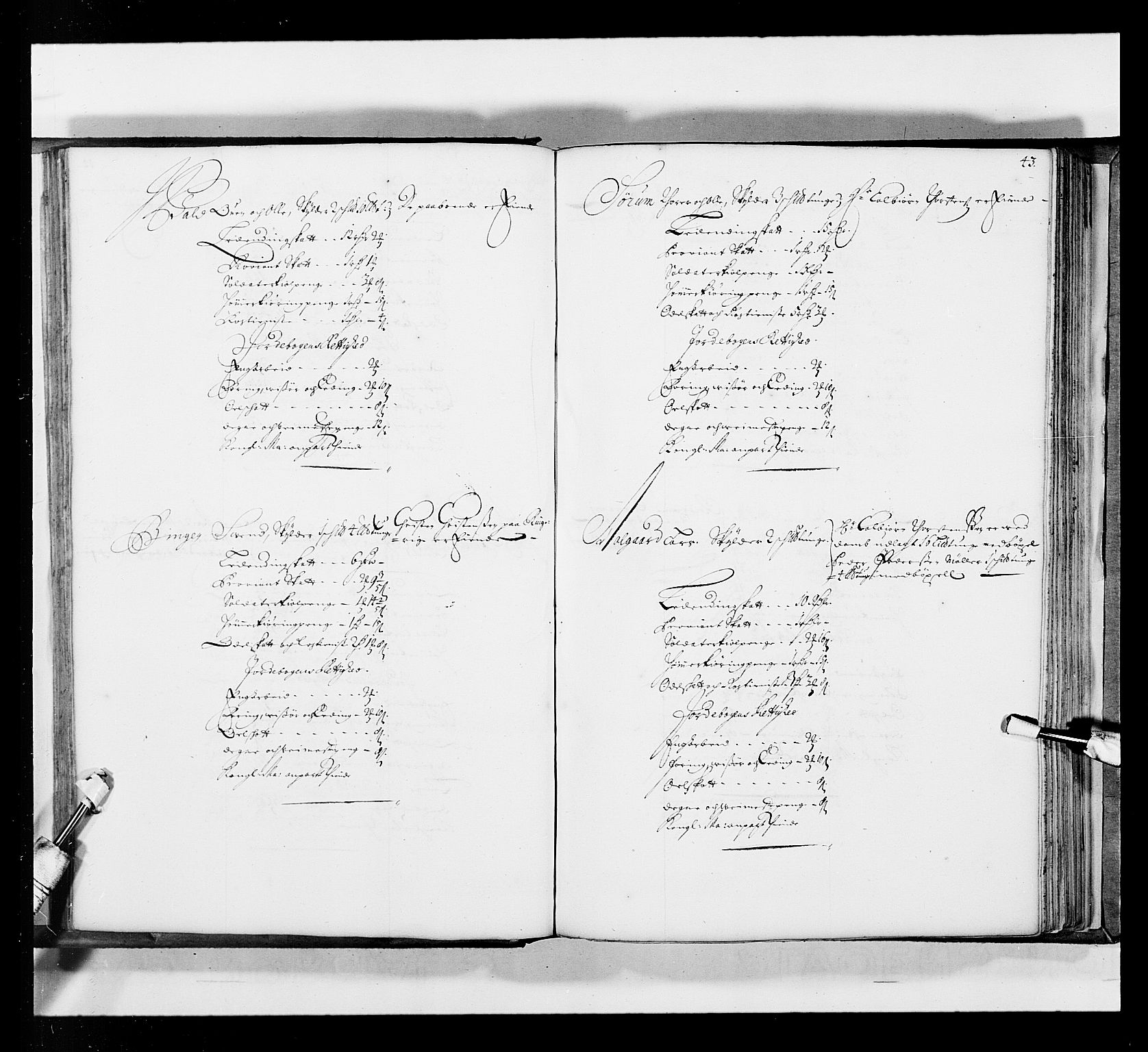 Stattholderembetet 1572-1771, AV/RA-EA-2870/Ek/L0035/0001: Jordebøker 1662-1720: / Matrikkel for Nedre Romerike, 1695, p. 42b-43a