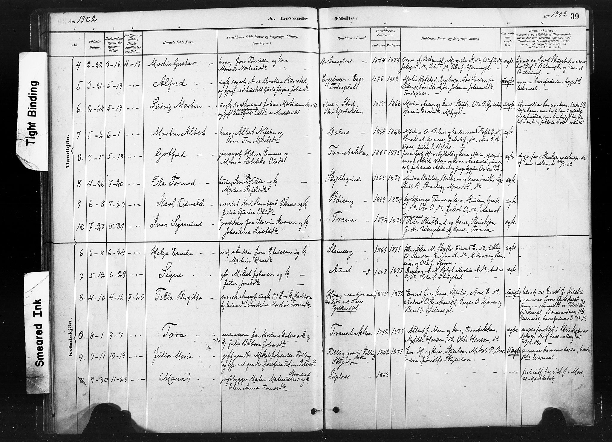 Ministerialprotokoller, klokkerbøker og fødselsregistre - Nord-Trøndelag, SAT/A-1458/736/L0361: Parish register (official) no. 736A01, 1884-1906, p. 39
