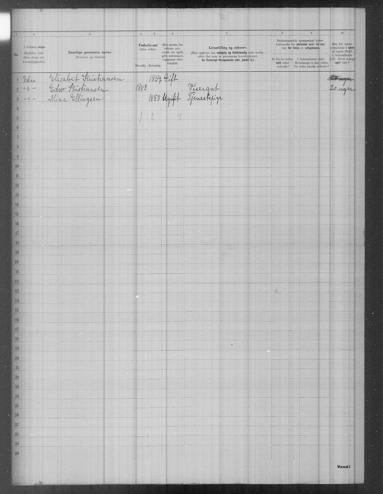 OBA, Municipal Census 1902 for Kristiania, 1902, p. 408