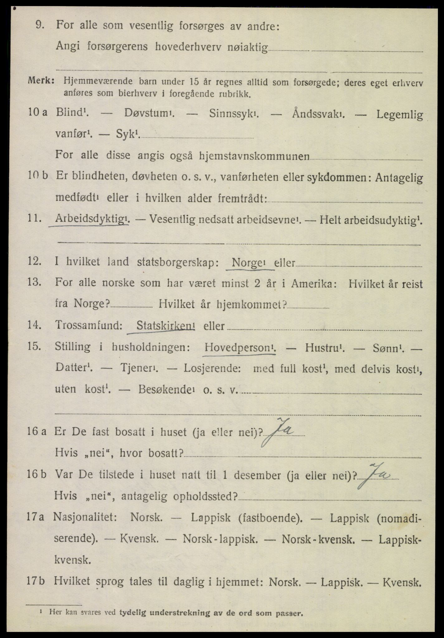 SAT, 1920 census for Gildeskål, 1920, p. 5045