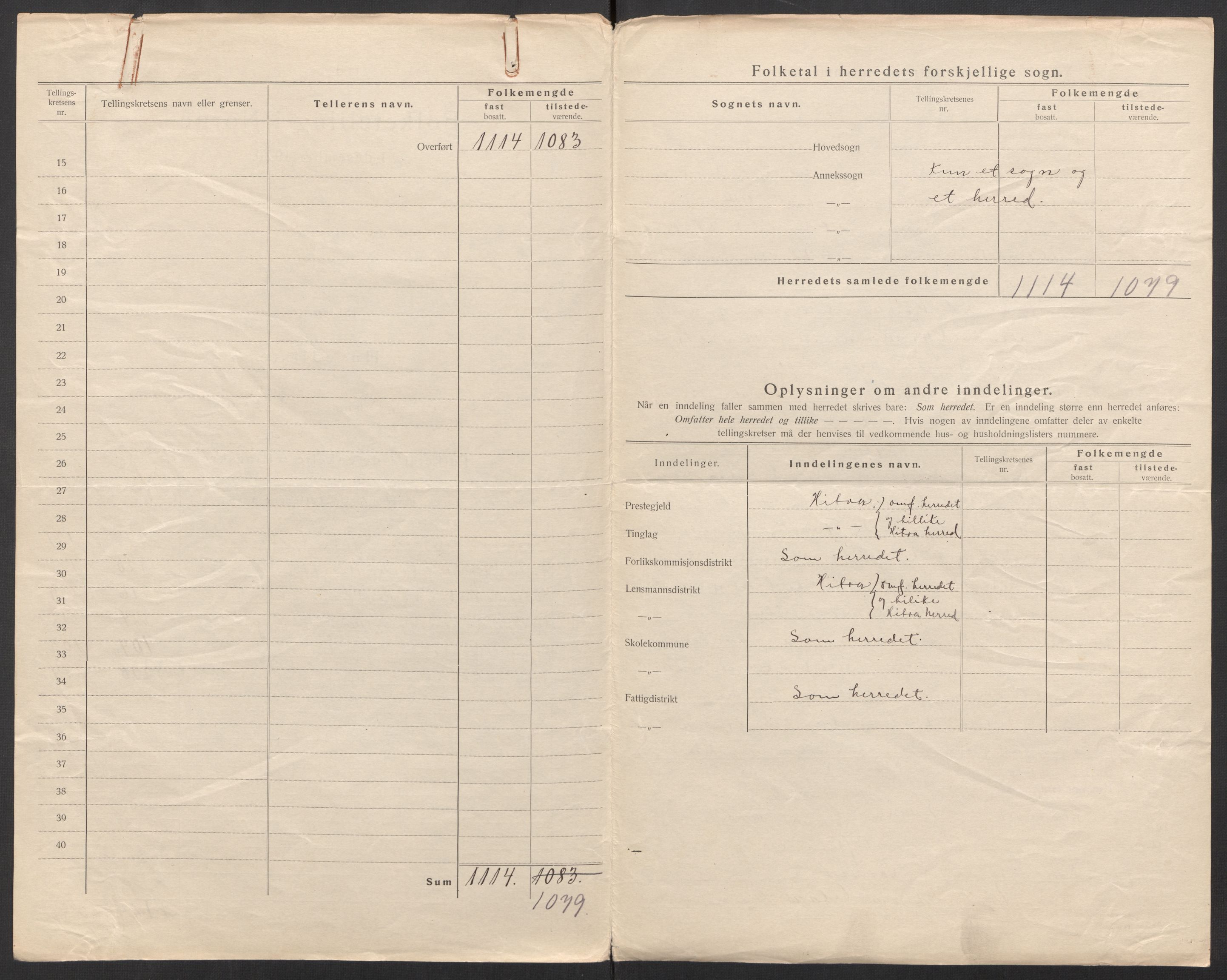 SAT, 1920 census for Kvenvær, 1920, p. 4