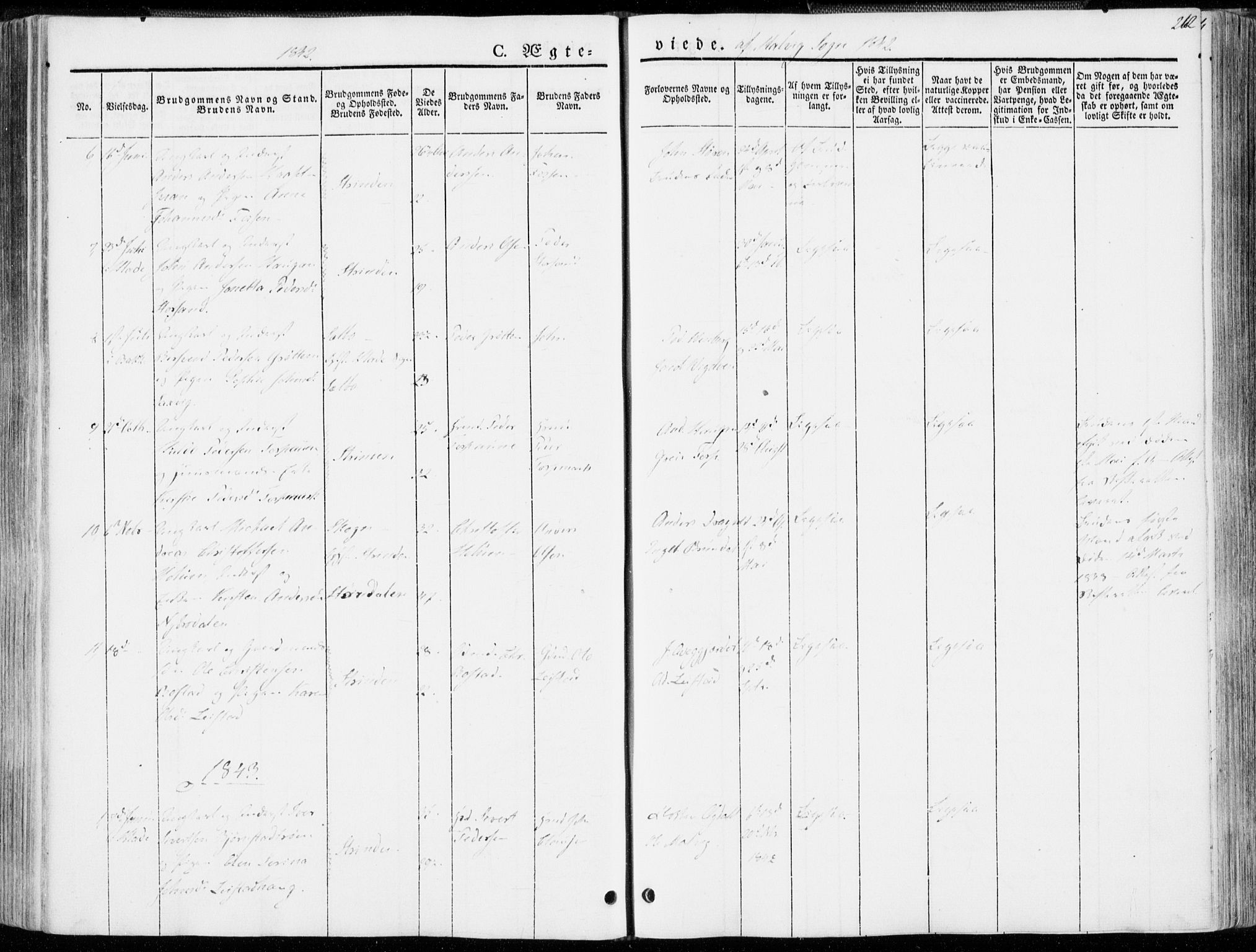 Ministerialprotokoller, klokkerbøker og fødselsregistre - Sør-Trøndelag, AV/SAT-A-1456/606/L0290: Parish register (official) no. 606A05, 1841-1847, p. 262