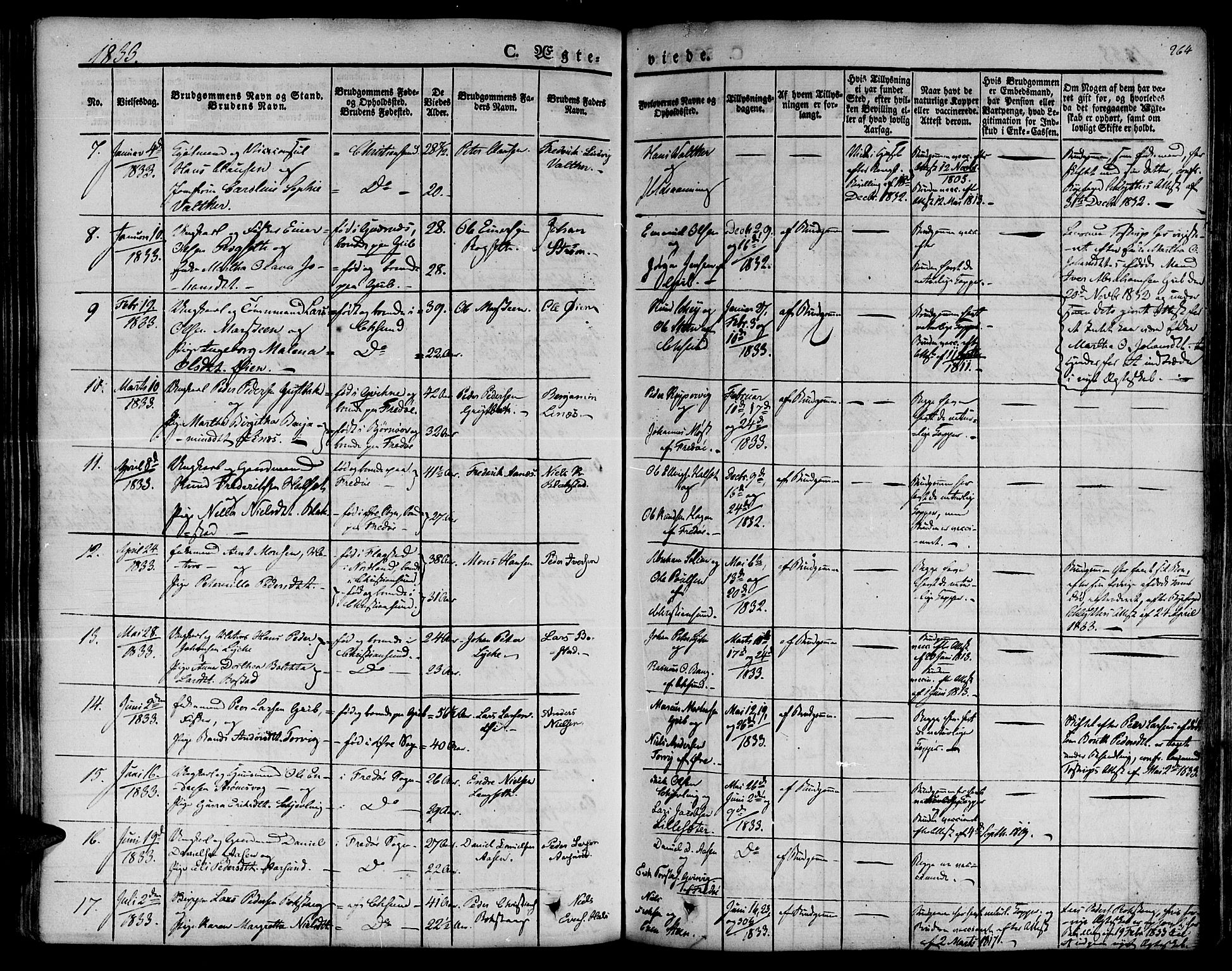 Ministerialprotokoller, klokkerbøker og fødselsregistre - Møre og Romsdal, SAT/A-1454/572/L0843: Parish register (official) no. 572A06, 1832-1842, p. 264
