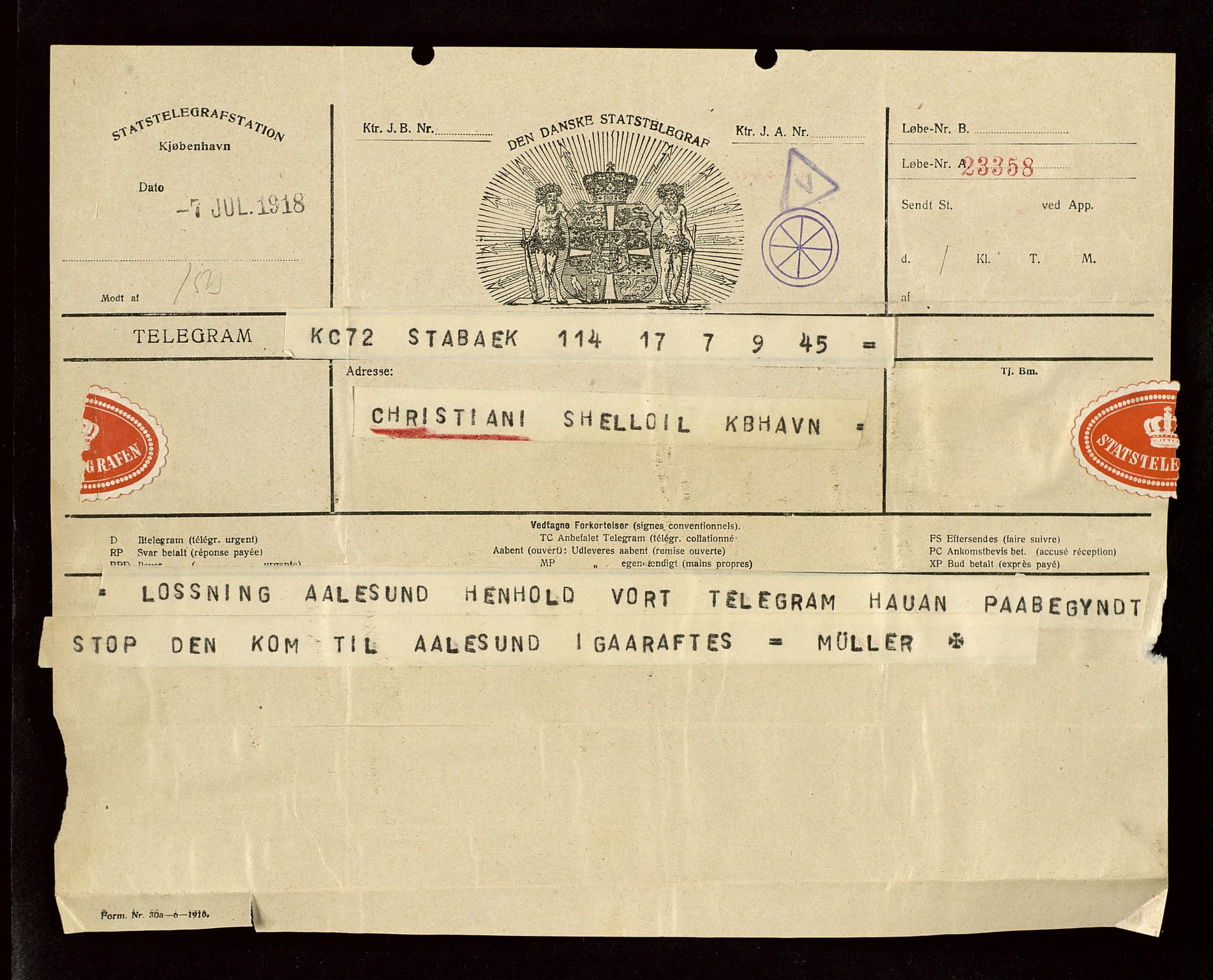 Pa 1521 - A/S Norske Shell, AV/SAST-A-101915/E/Ea/Eaa/L0004: Sjefskorrespondanse, 1918, p. 30