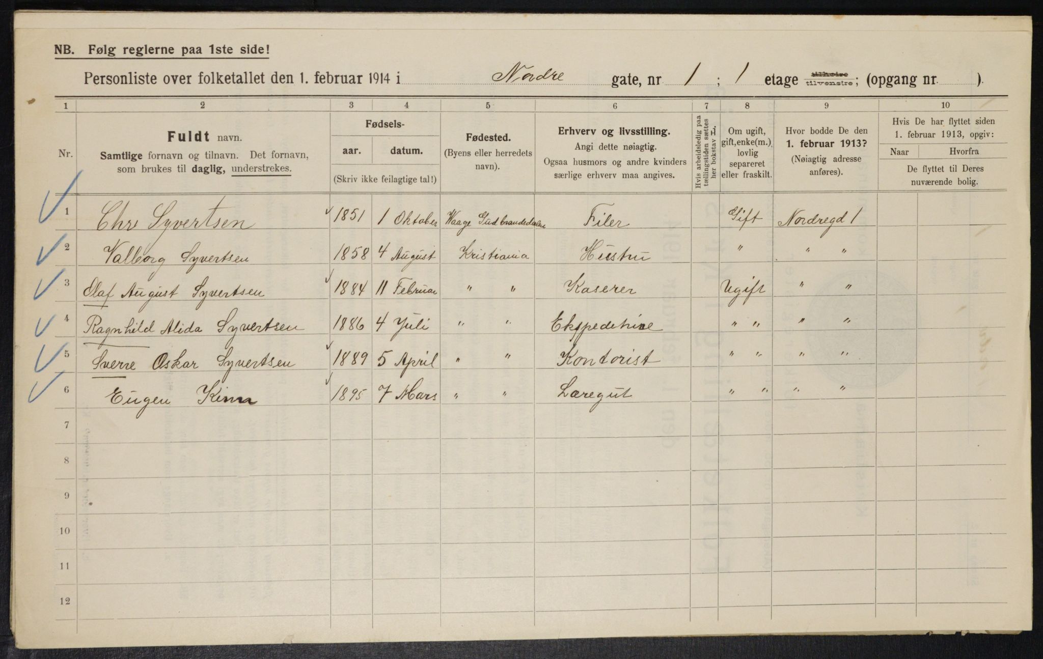 OBA, Municipal Census 1914 for Kristiania, 1914, p. 73040