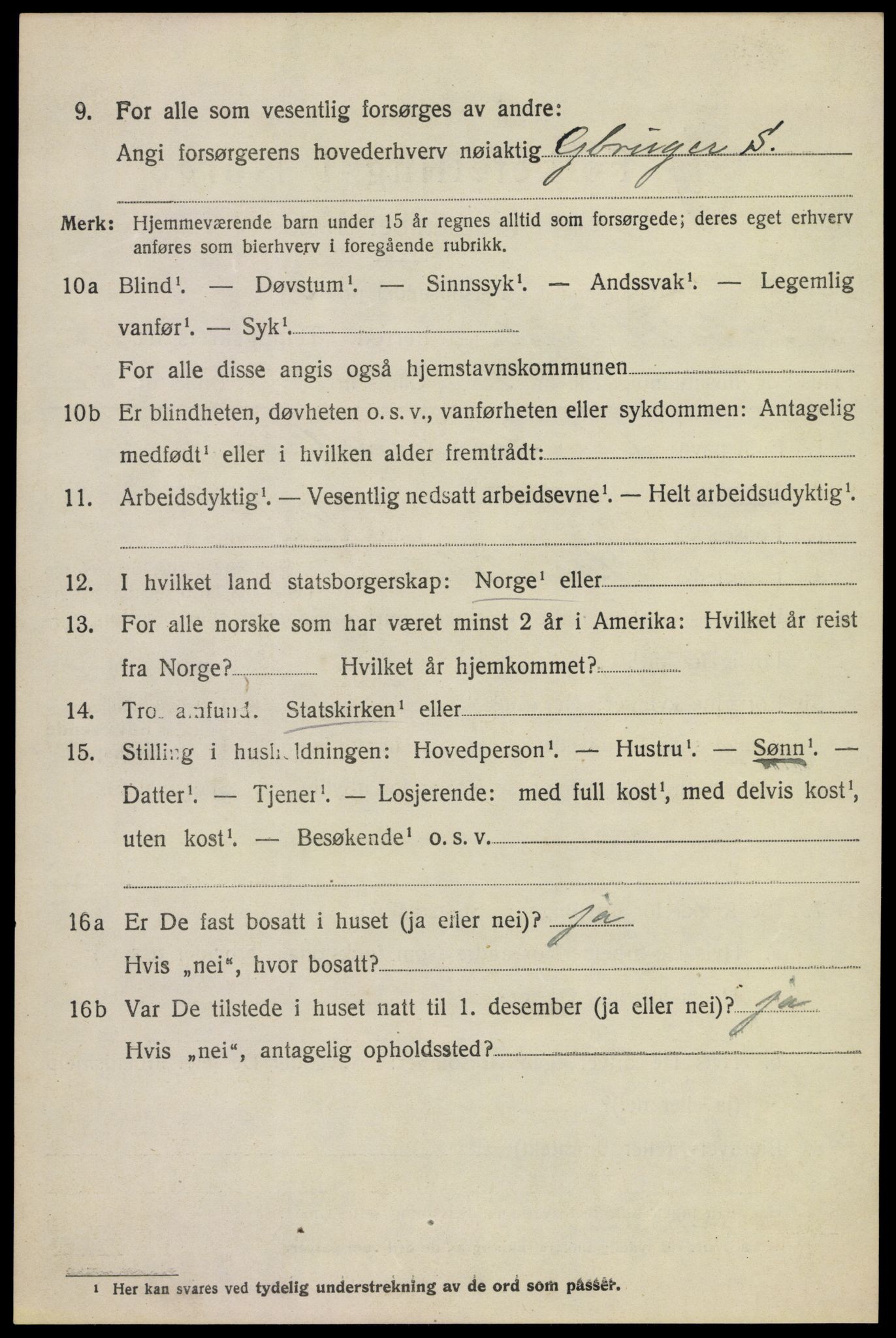 SAKO, 1920 census for Krødsherad, 1920, p. 5240