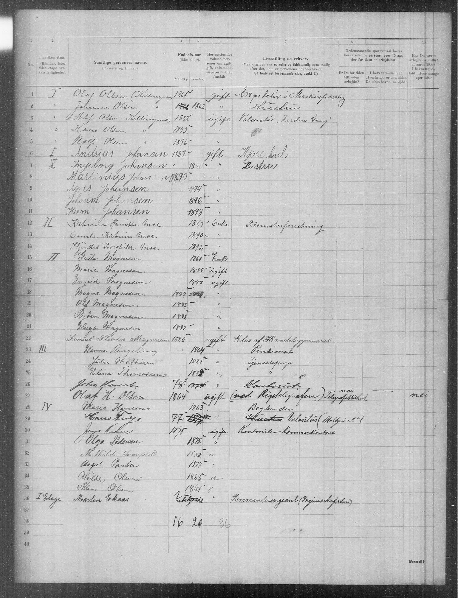 OBA, Municipal Census 1903 for Kristiania, 1903, p. 1067