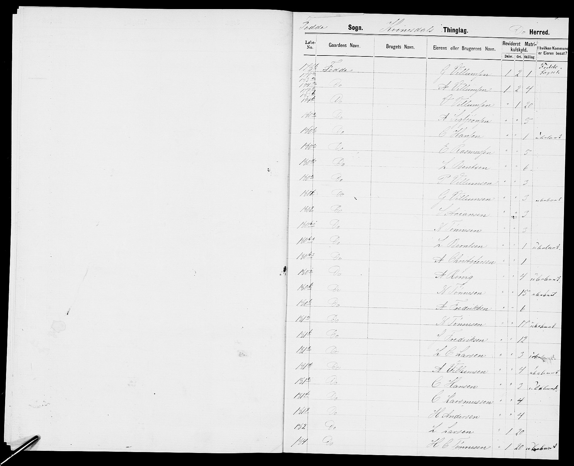 SAK, 1875 census for 1037P Kvinesdal, 1875, p. 6