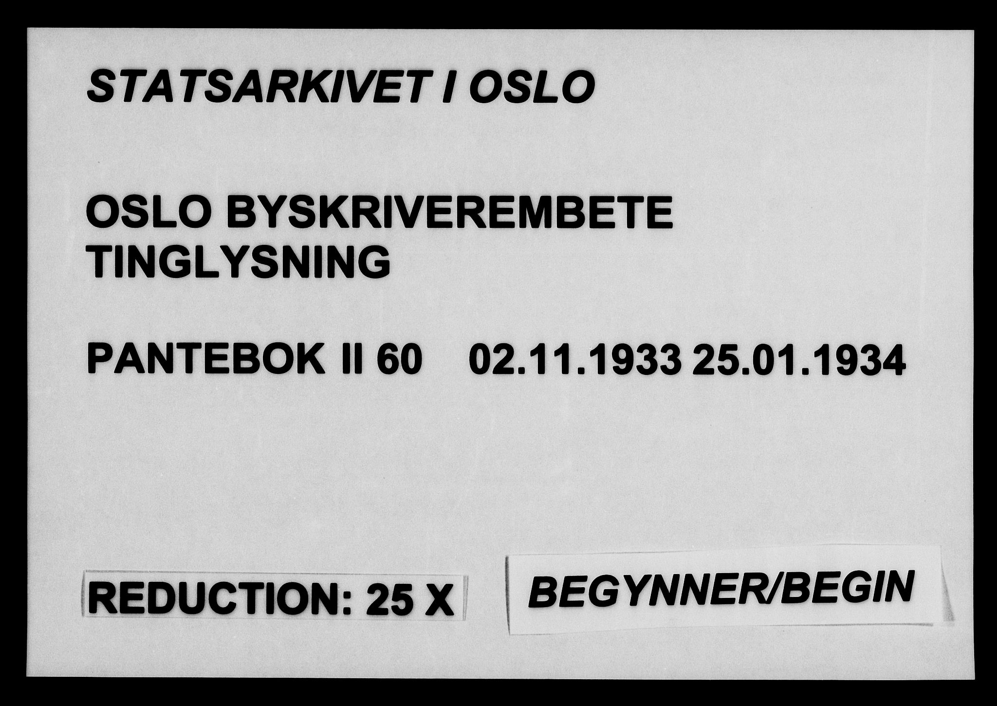 Oslo byskriverembete, SAO/A-10227/G/Gb/Gbc/Gbca/L0060: Mortgage book no. II 60, 1933-1934