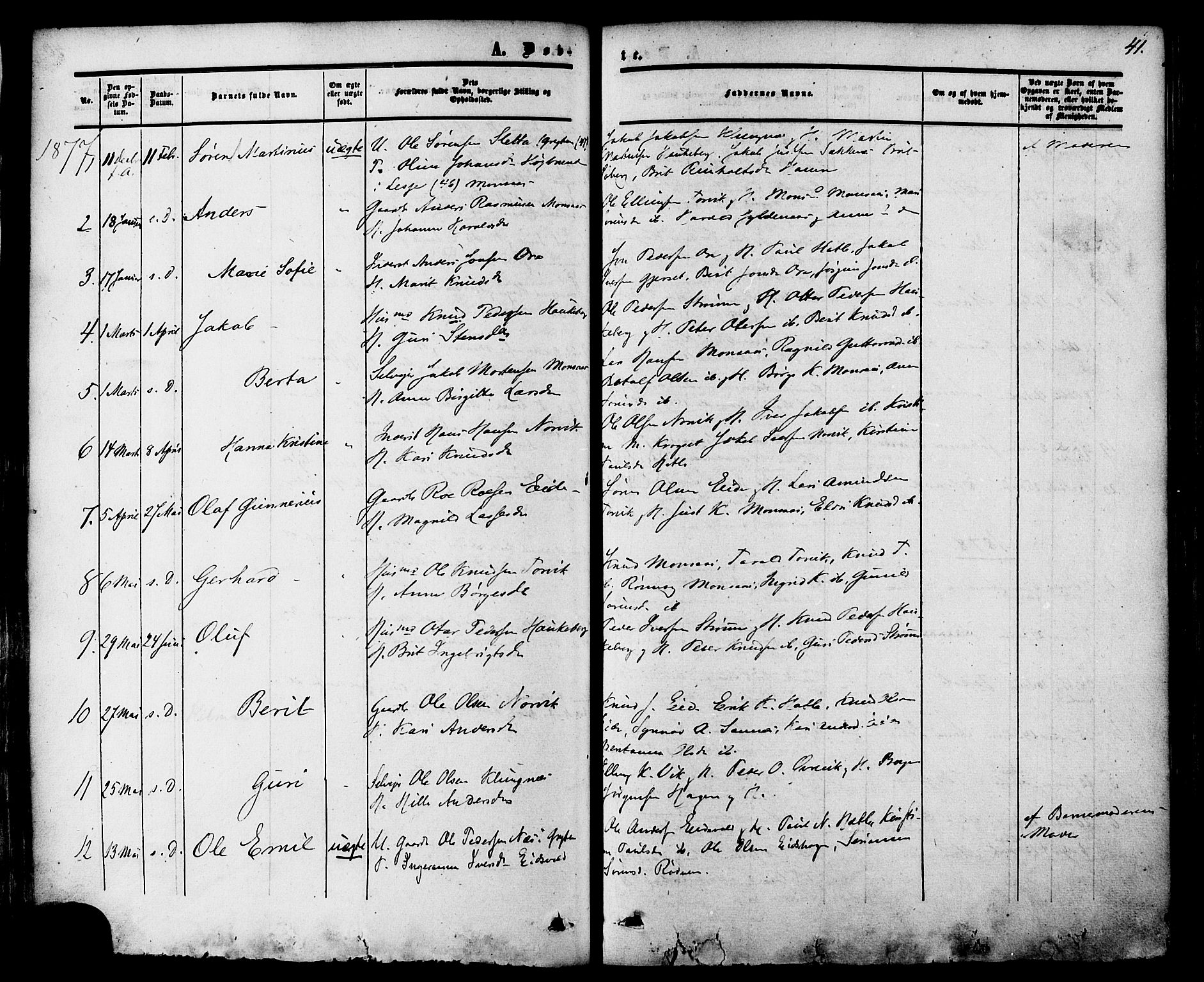 Ministerialprotokoller, klokkerbøker og fødselsregistre - Møre og Romsdal, AV/SAT-A-1454/542/L0552: Parish register (official) no. 542A02, 1854-1884, p. 41