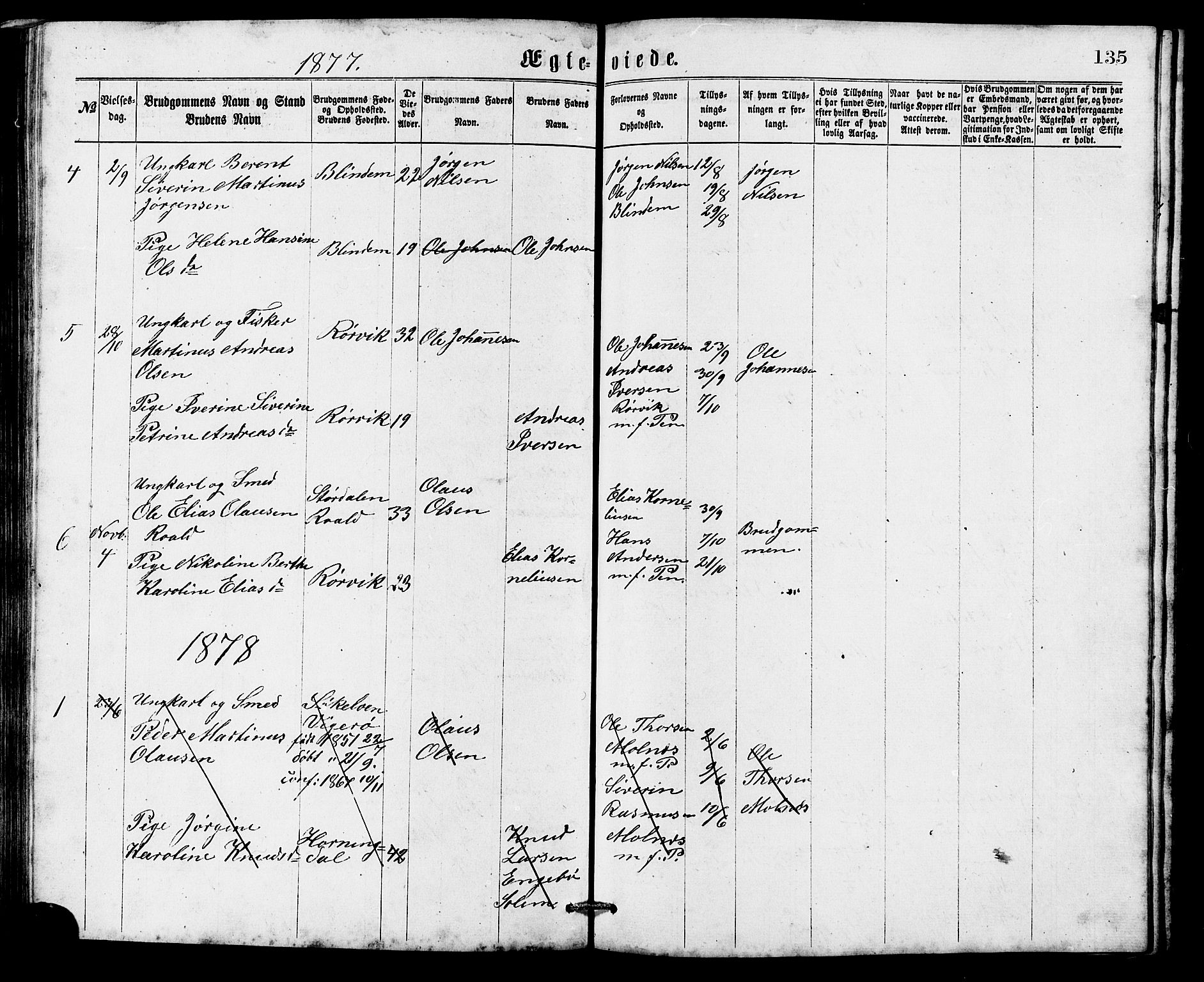 Ministerialprotokoller, klokkerbøker og fødselsregistre - Møre og Romsdal, AV/SAT-A-1454/537/L0521: Parish register (copy) no. 537C02, 1869-1888, p. 135