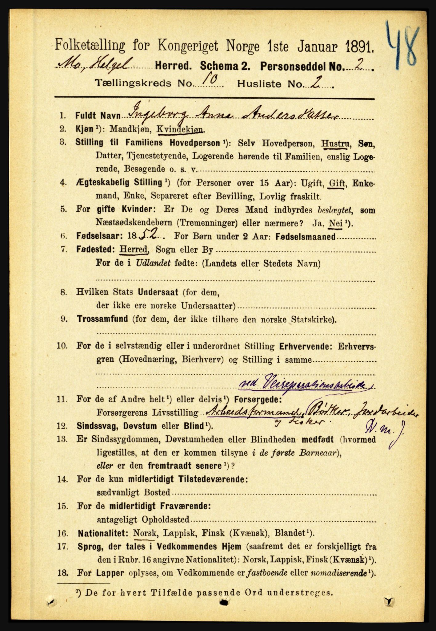 RA, 1891 census for 1833 Mo, 1891, p. 3946