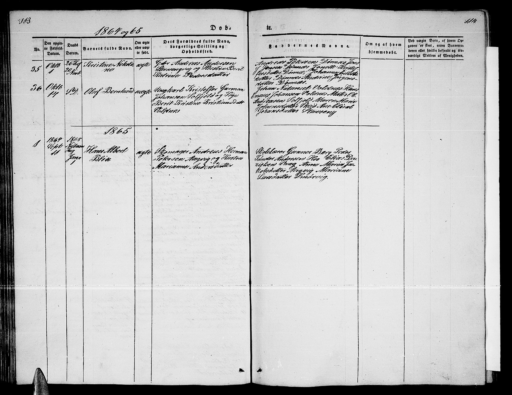 Ministerialprotokoller, klokkerbøker og fødselsregistre - Nordland, SAT/A-1459/835/L0530: Parish register (copy) no. 835C02, 1842-1865, p. 113-114