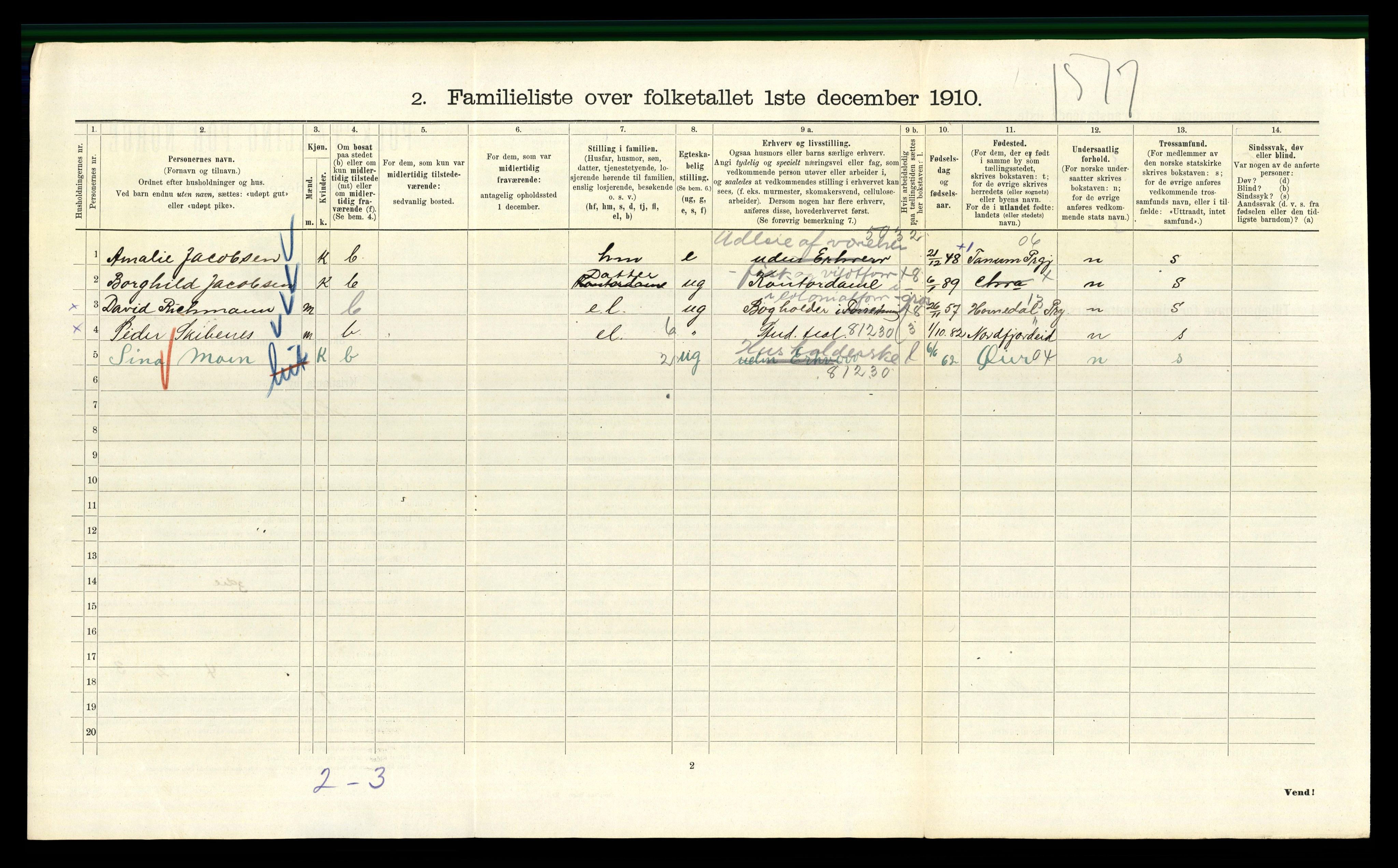 RA, 1910 census for Kristiania, 1910, p. 33126