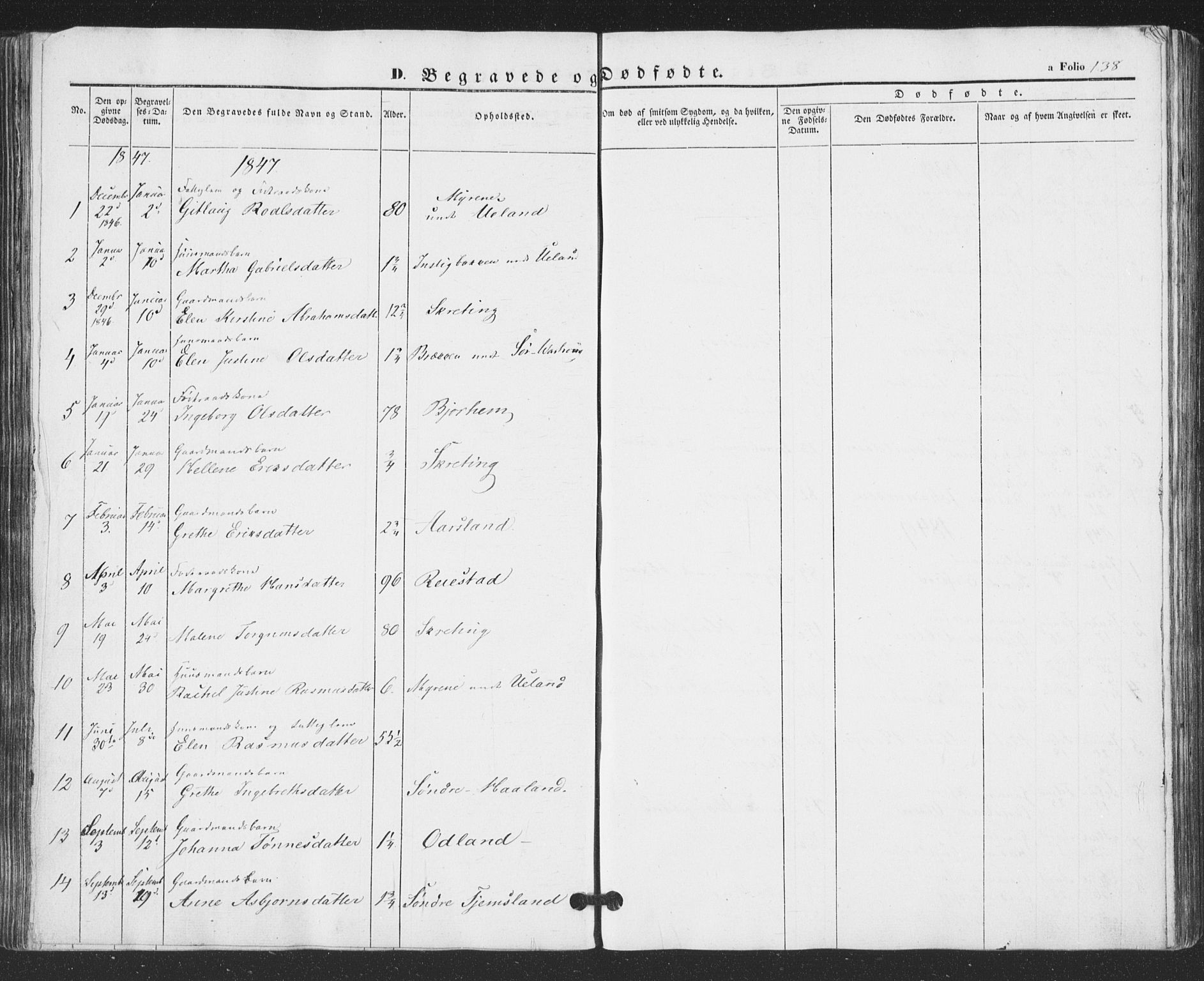 Hå sokneprestkontor, AV/SAST-A-101801/001/30BA/L0007: Parish register (official) no. A 6, 1842-1855, p. 138