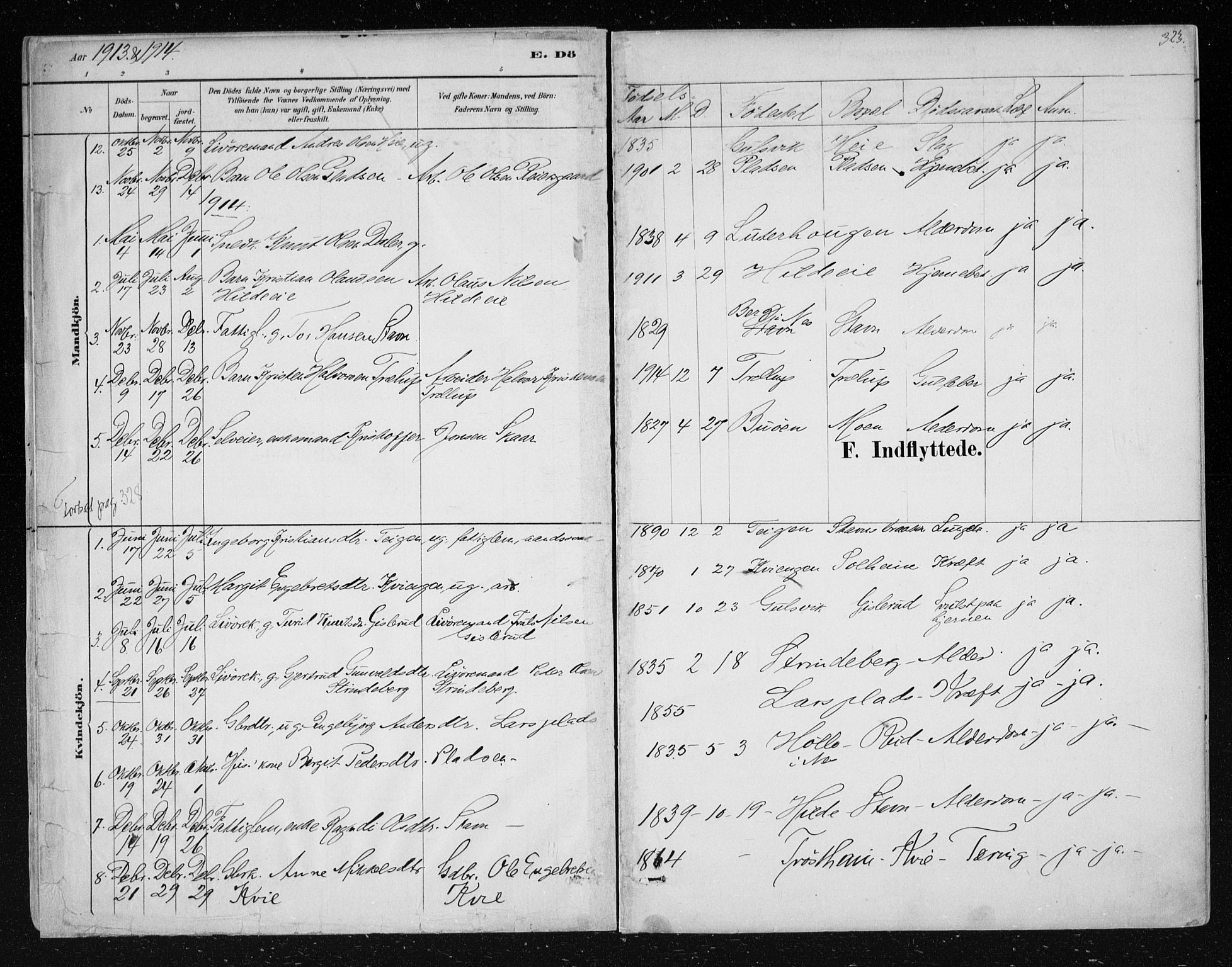 Nes kirkebøker, AV/SAKO-A-236/F/Fa/L0012: Parish register (official) no. 12, 1881-1917, p. 323
