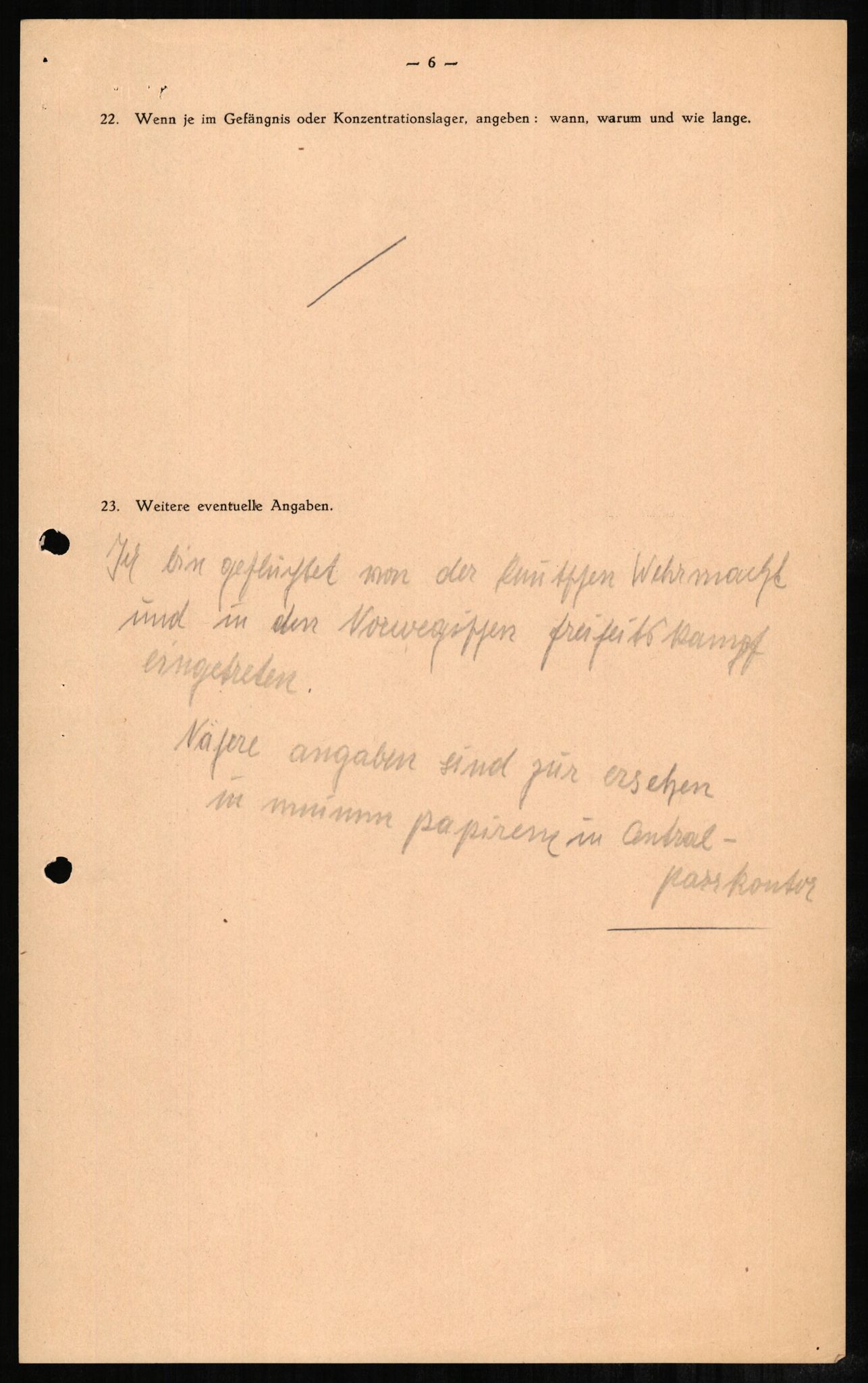 Forsvaret, Forsvarets overkommando II, AV/RA-RAFA-3915/D/Db/L0001: CI Questionaires. Tyske okkupasjonsstyrker i Norge. Tyskere., 1945-1946, p. 224