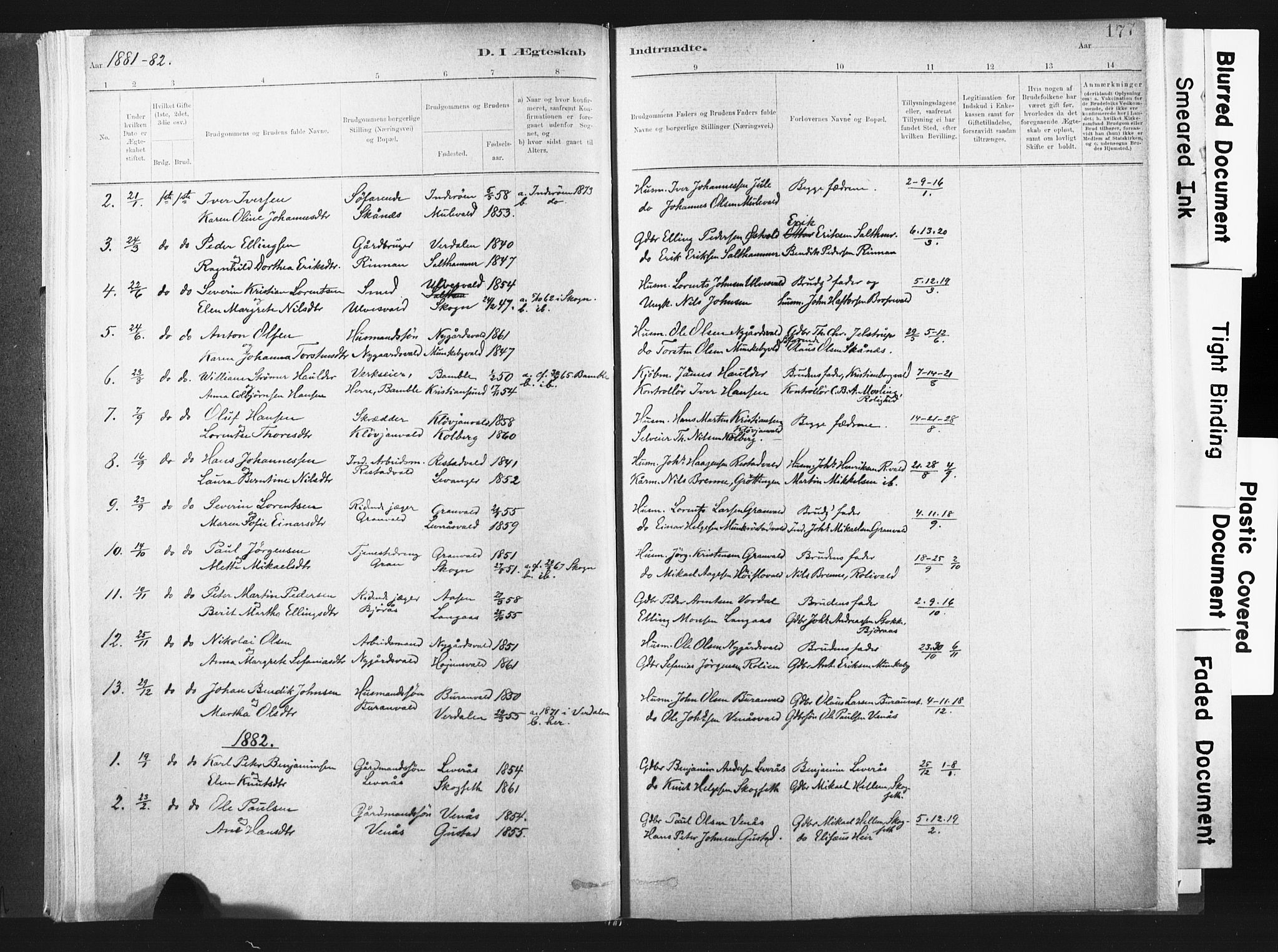 Ministerialprotokoller, klokkerbøker og fødselsregistre - Nord-Trøndelag, SAT/A-1458/721/L0207: Parish register (official) no. 721A02, 1880-1911, p. 177