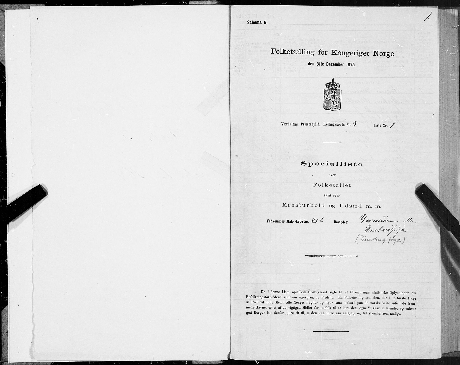 SAT, 1875 census for 1721P Verdal, 1875, p. 2001