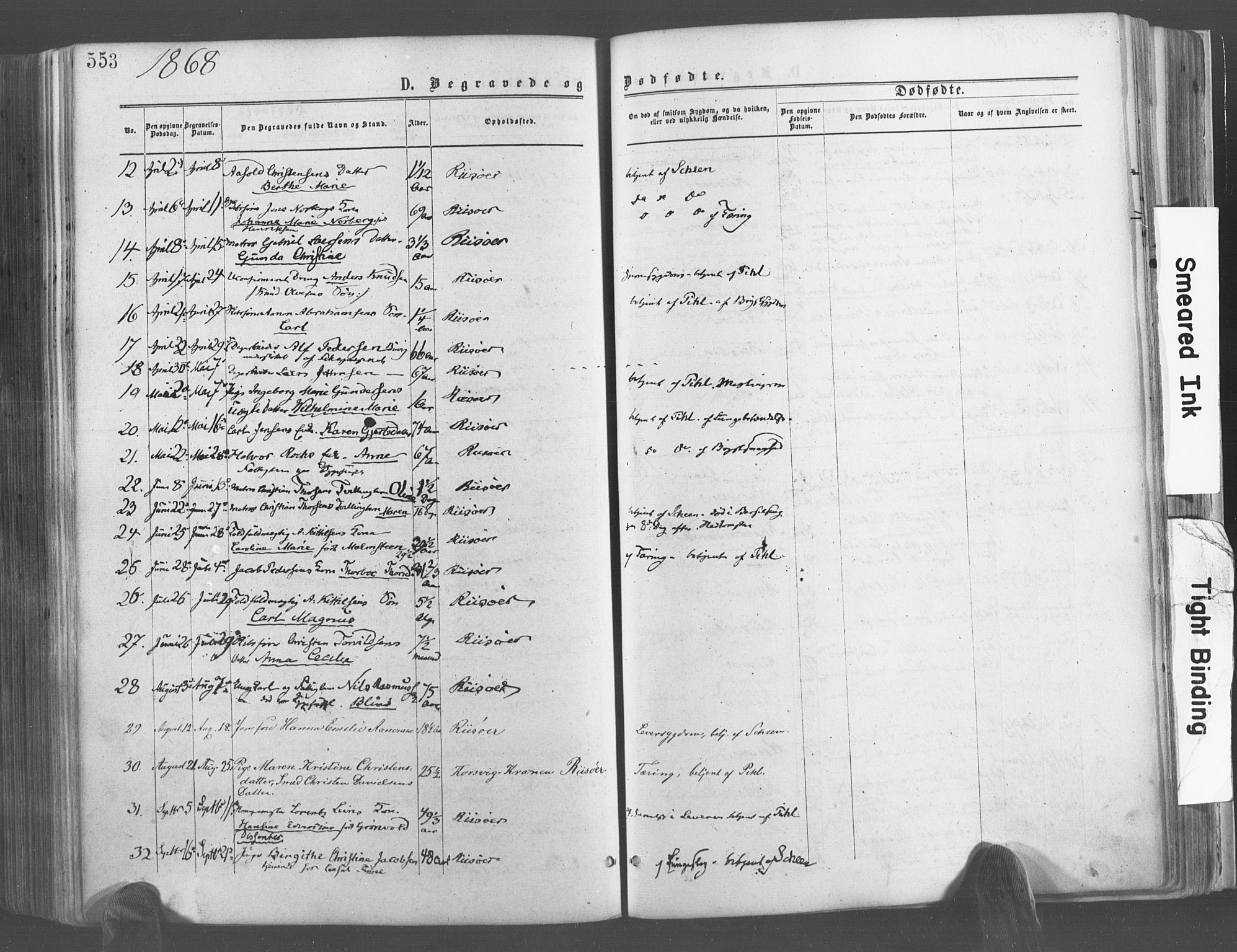 Risør sokneprestkontor, SAK/1111-0035/F/Fa/L0004: Parish register (official) no. A 4, 1865-1882, p. 553