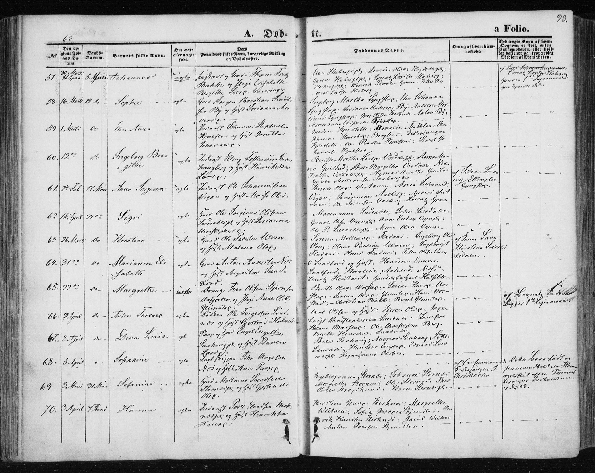 Ministerialprotokoller, klokkerbøker og fødselsregistre - Nord-Trøndelag, SAT/A-1458/730/L0283: Parish register (official) no. 730A08, 1855-1865, p. 93