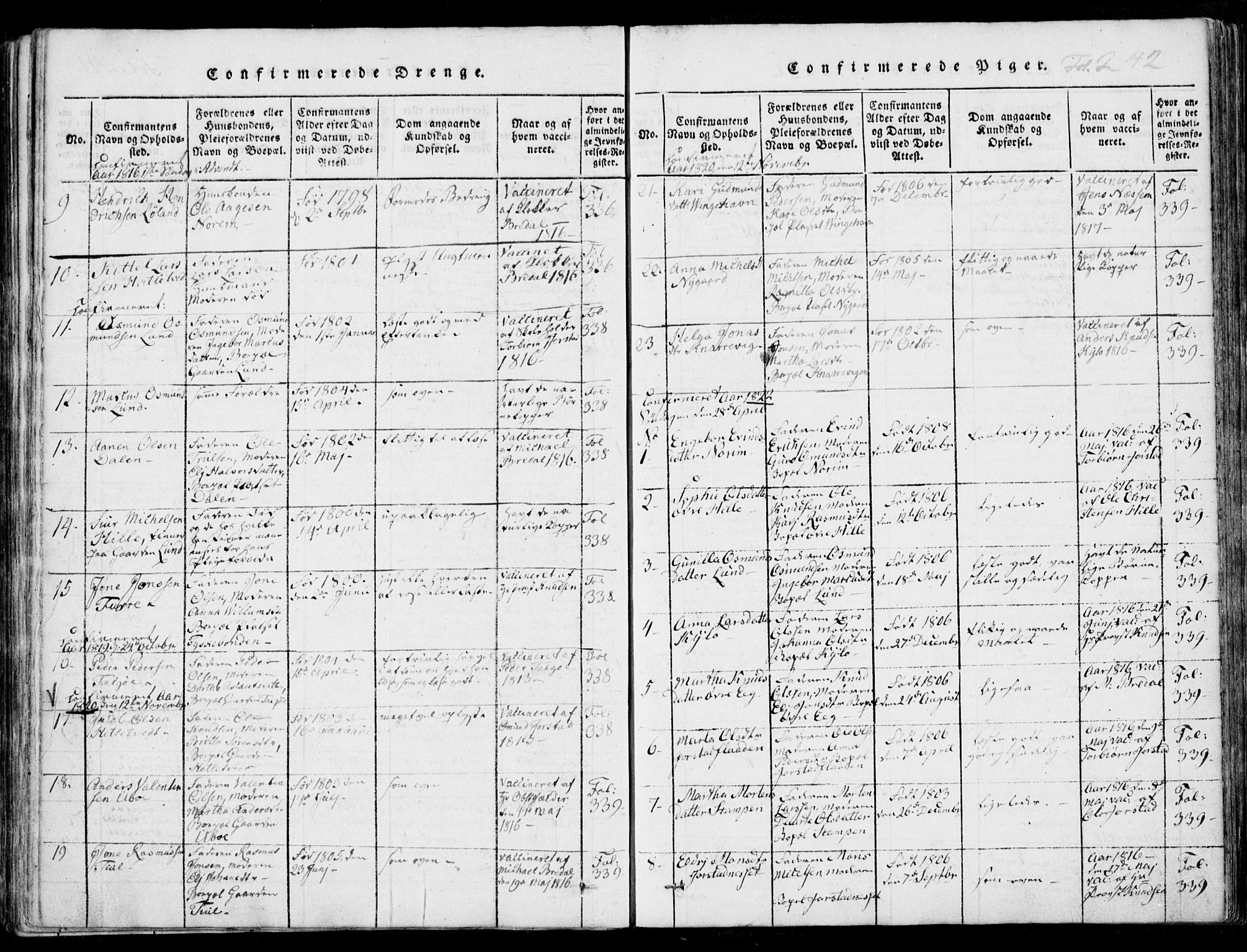 Nedstrand sokneprestkontor, AV/SAST-A-101841/01/IV: Parish register (official) no. A 7, 1816-1870, p. 242