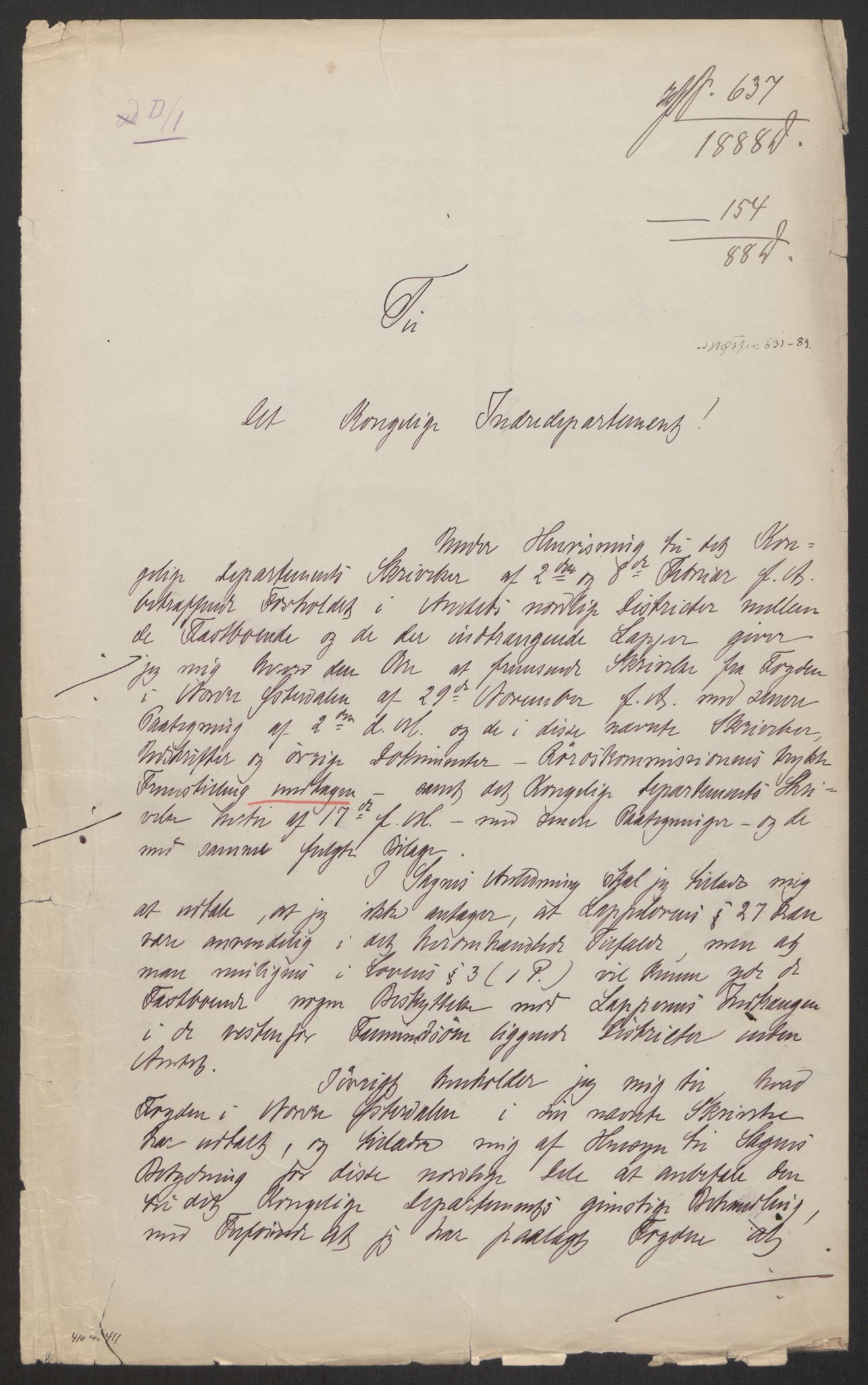 Landbruksdepartementet, Kontorer for reindrift og ferskvannsfiske, AV/RA-S-1247/2/E/Eb/L0014: Lappekommisjonen, 1885-1890, p. 324