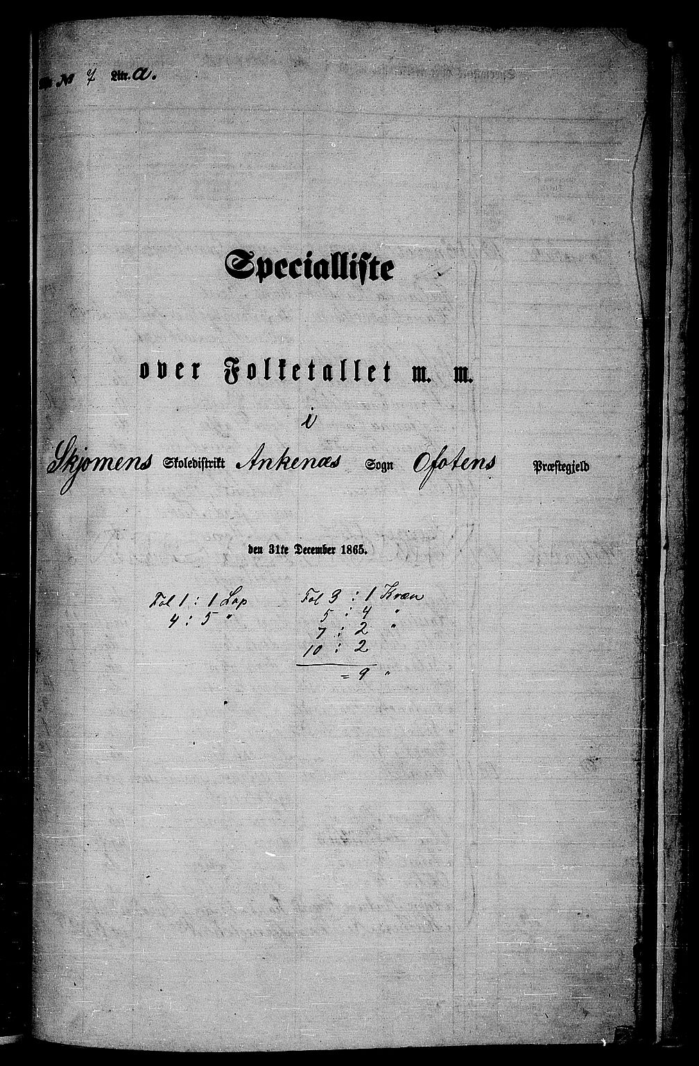 RA, 1865 census for Ofoten, 1865, p. 152