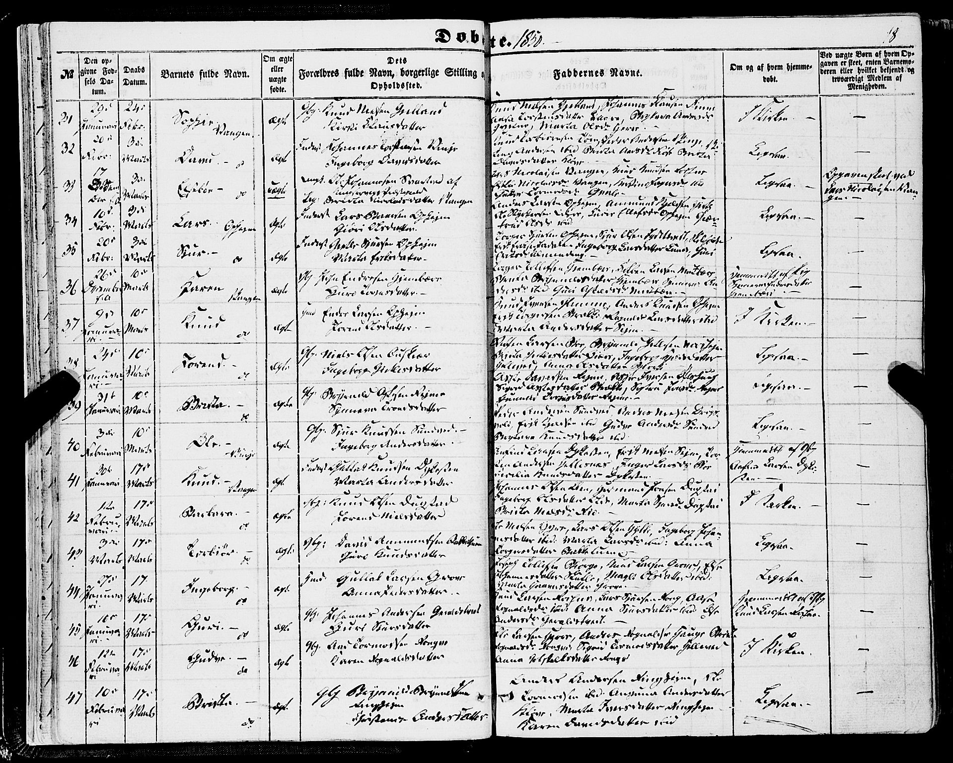 Voss sokneprestembete, SAB/A-79001/H/Haa: Parish register (official) no. A 16, 1849-1863, p. 18