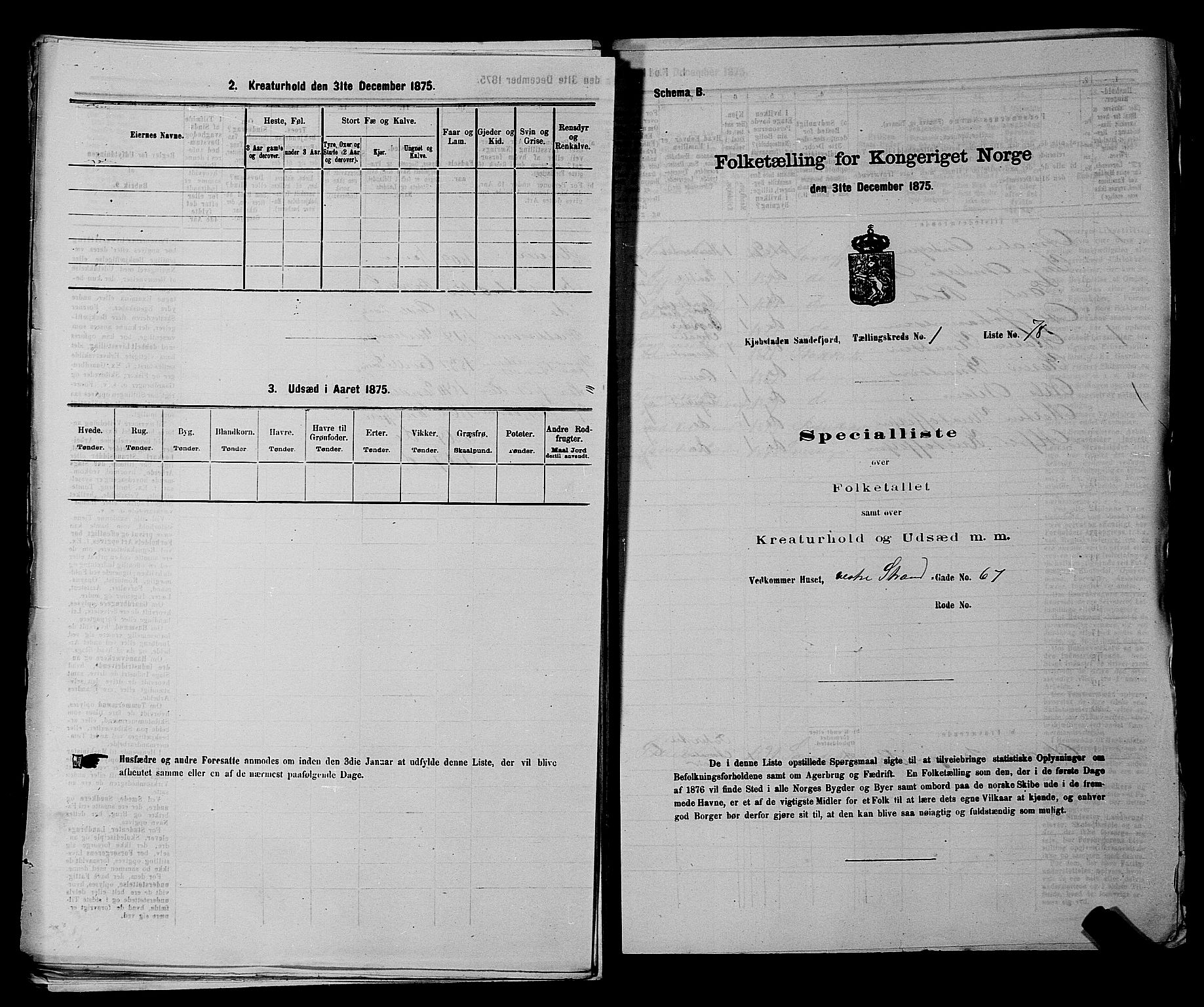 SAKO, 1875 census for 0706B Sandeherred/Sandefjord, 1875, p. 177