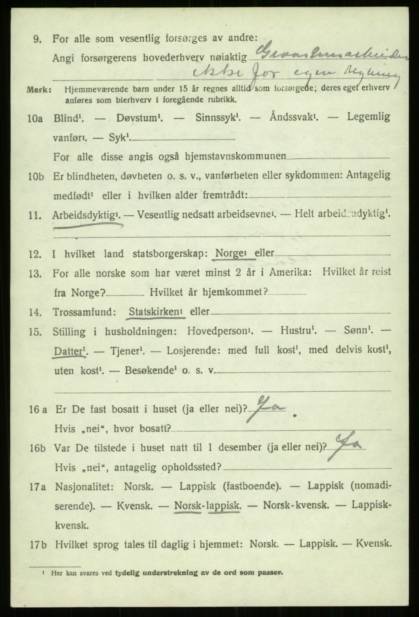 SATØ, 1920 census for Trondenes, 1920, p. 12248