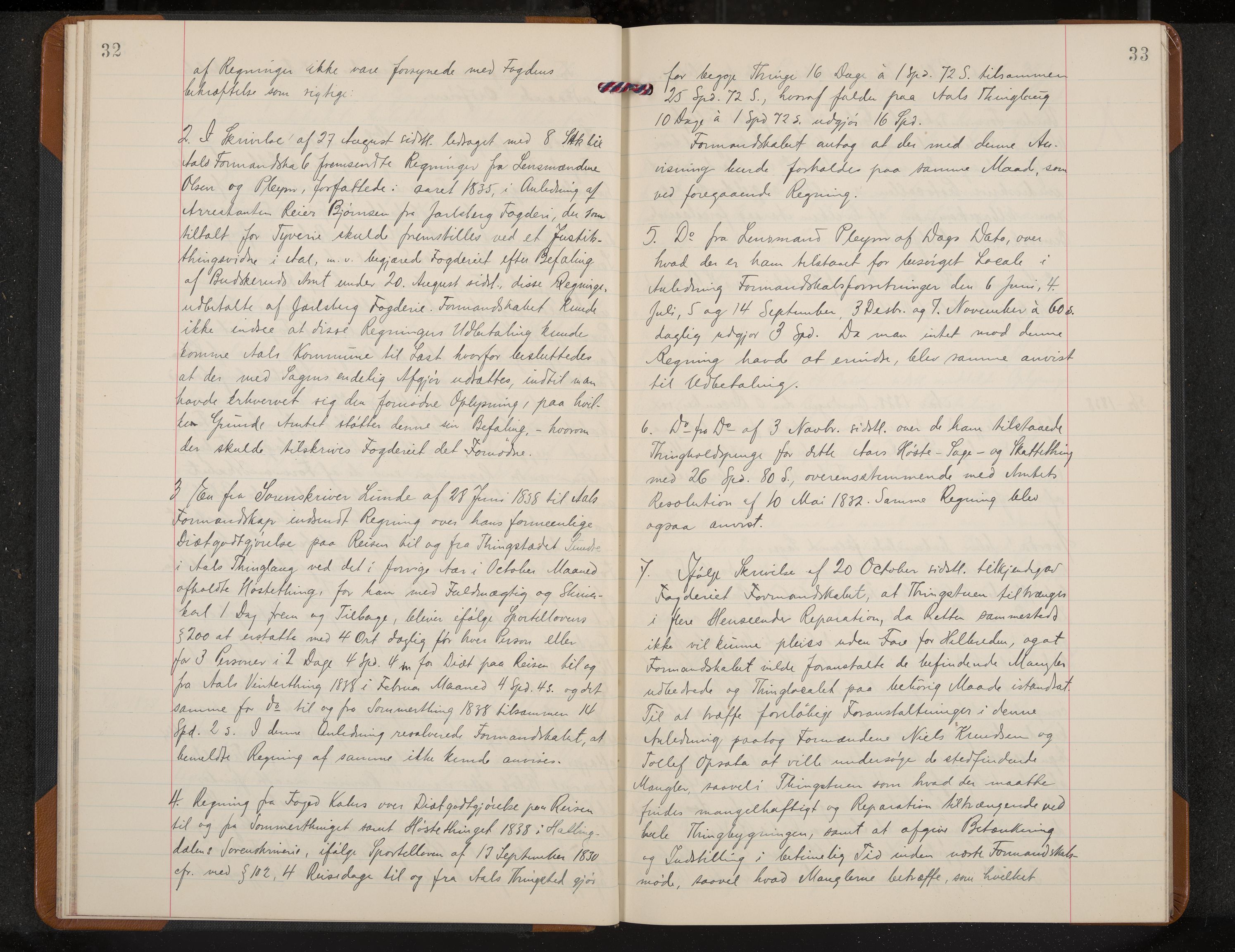 Ål formannskap og sentraladministrasjon, IKAK/0619021/A/Aa/L0001: Utskrift av møtebok, 1838-1845, p. 32-33