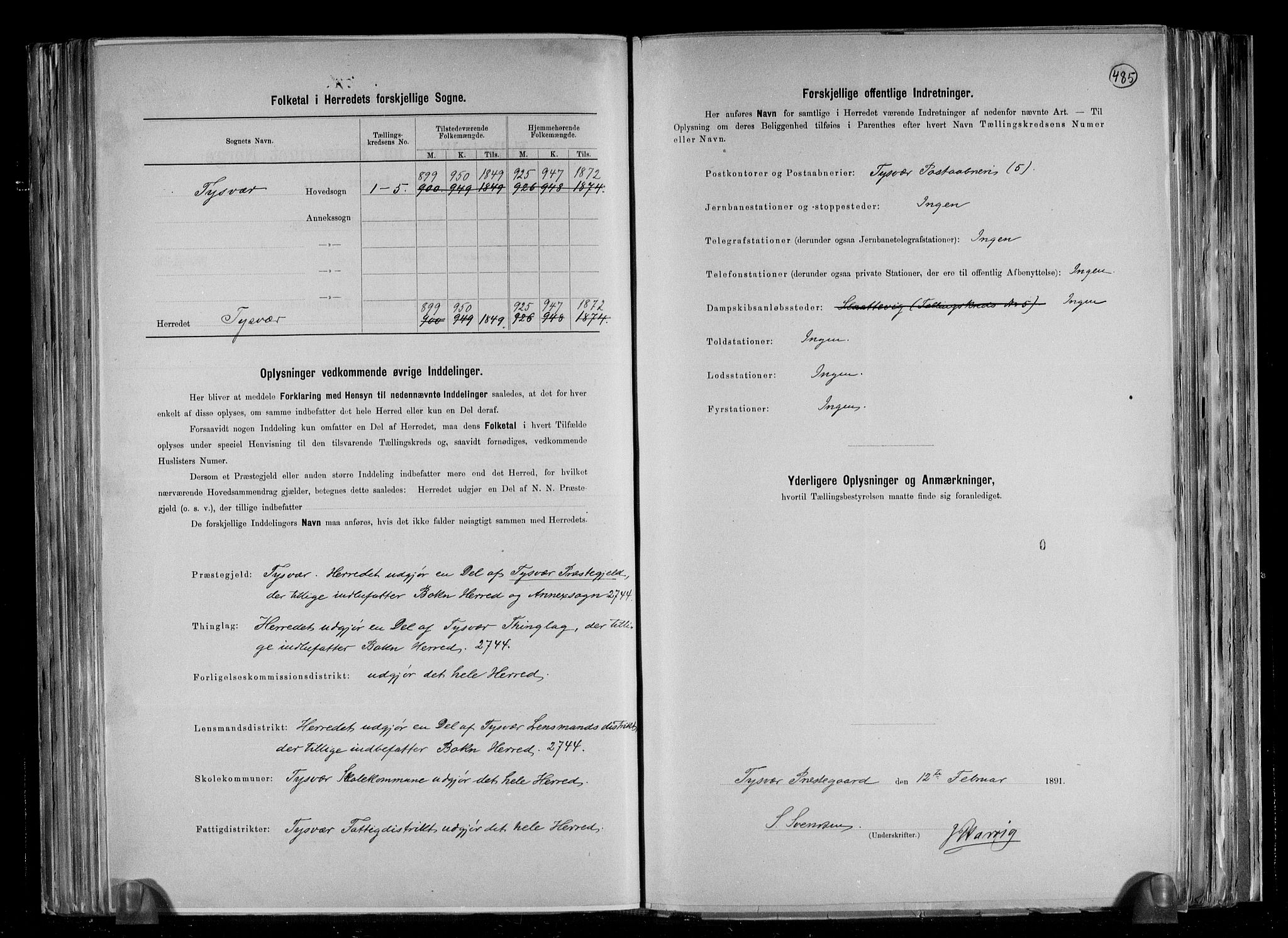 RA, 1891 census for 1146 Tysvær, 1891, p. 3