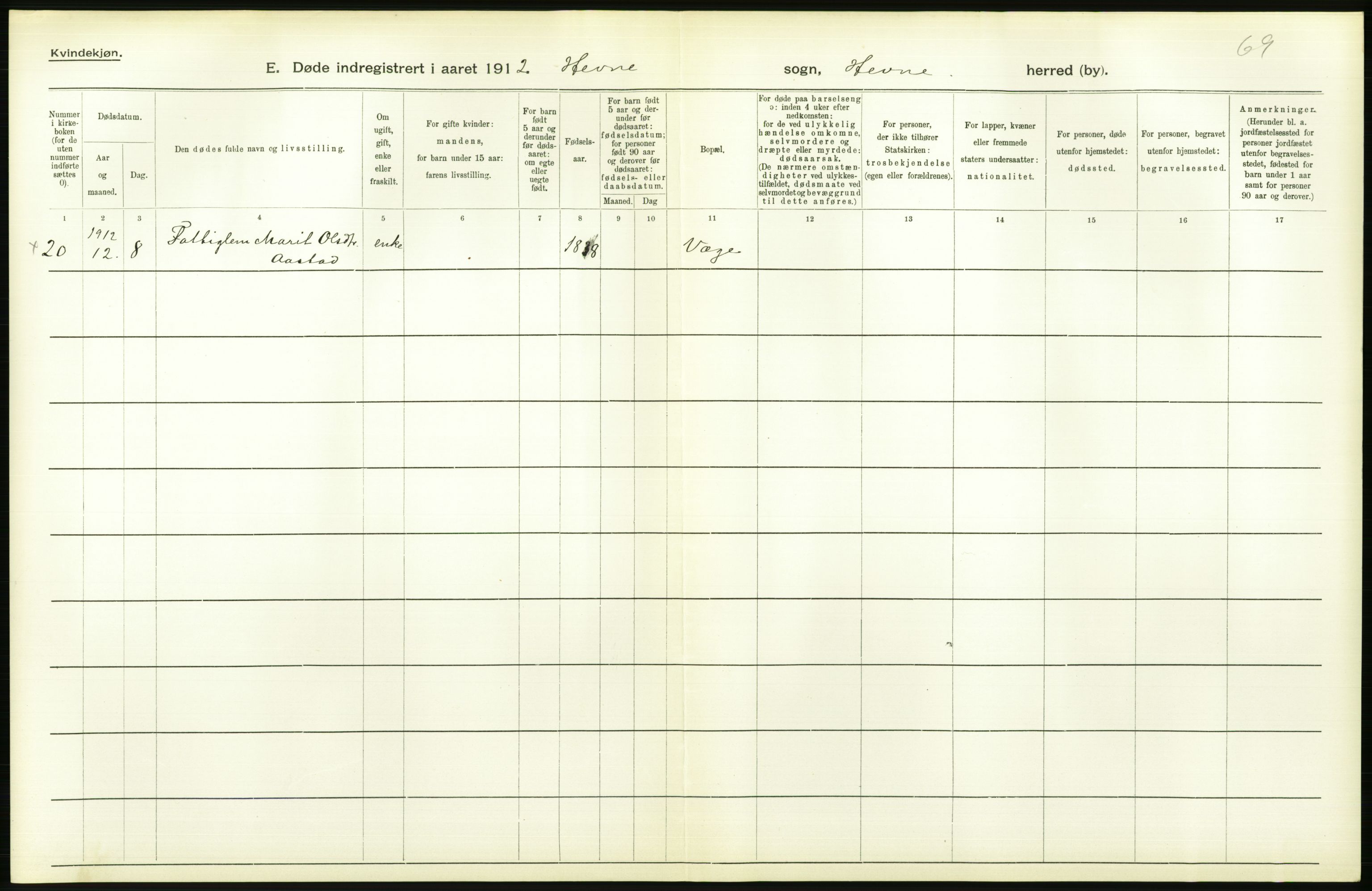 Statistisk sentralbyrå, Sosiodemografiske emner, Befolkning, AV/RA-S-2228/D/Df/Dfb/Dfbb/L0042: S. Trondhjems amt: Døde. Bygder., 1912, p. 22