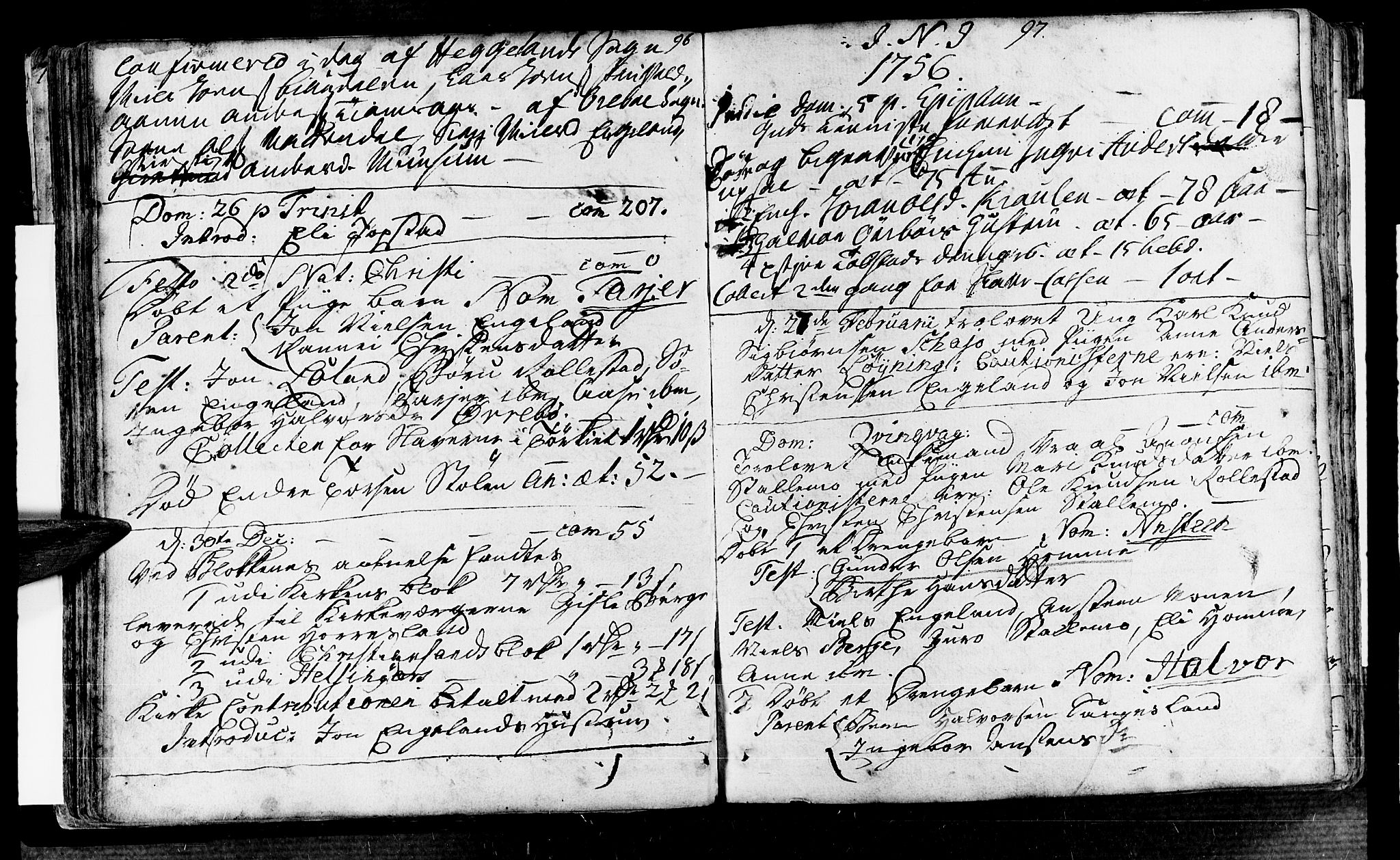 Vennesla sokneprestkontor, AV/SAK-1111-0045/Fa/Fac/L0001: Parish register (official) no. A 1, 1743-1784, p. 96-97