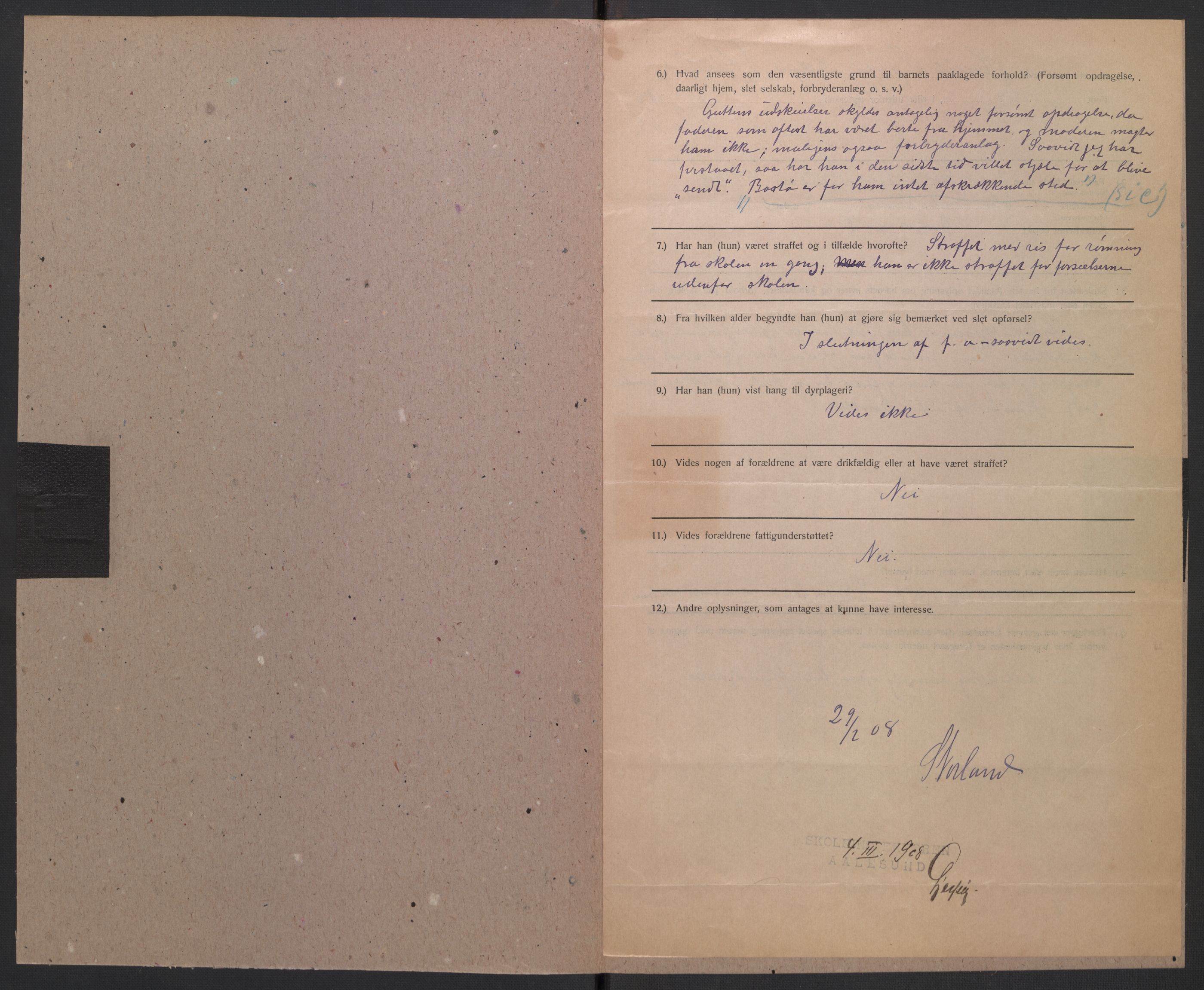 Falstad skolehjem, AV/RA-S-1676/E/Eb/L0008: Elevmapper løpenr. 169-188, 1907-1914, p. 103