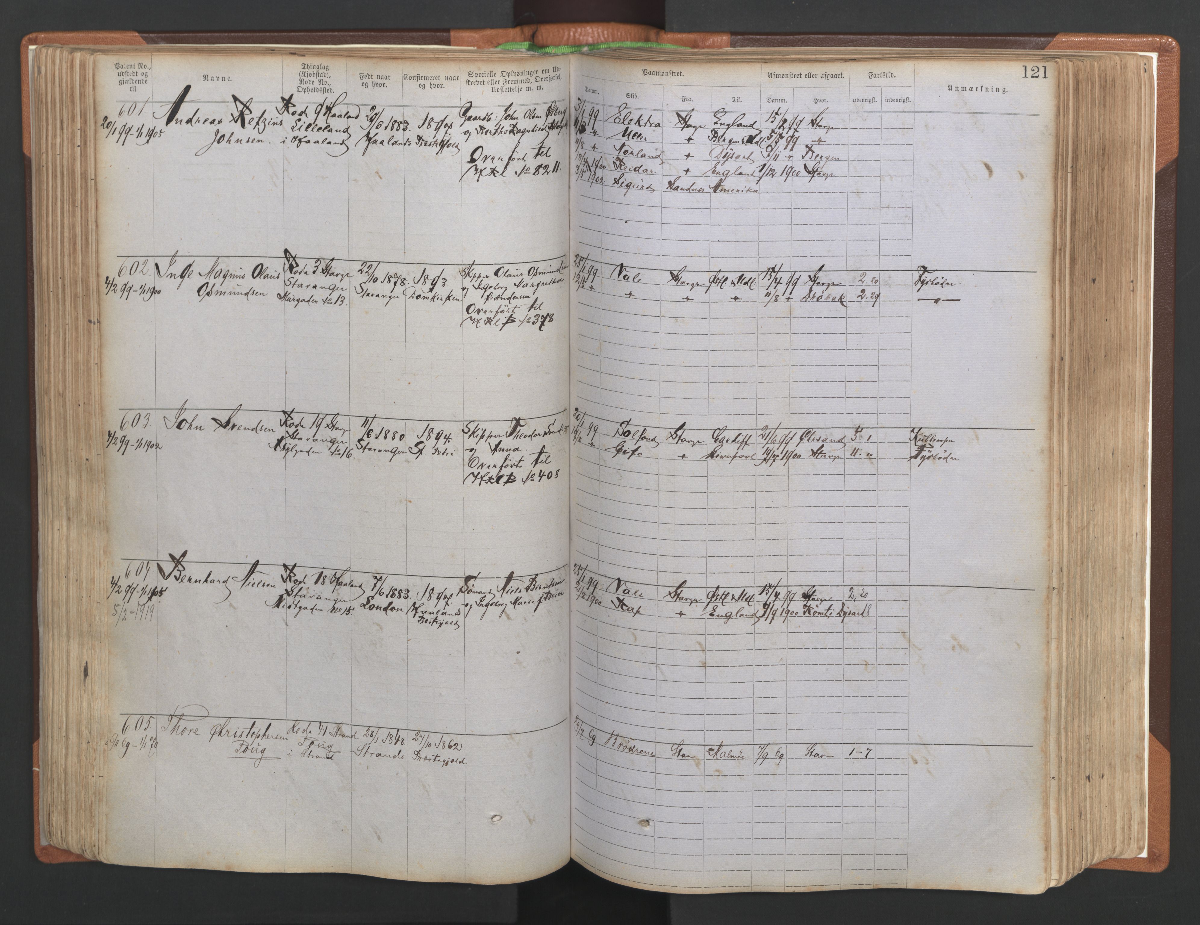 Stavanger sjømannskontor, AV/SAST-A-102006/F/Ff/L0004: Annotasjonsrulle No. 1, patentnr. 1-1785 (del 1), 1869-1900, p. 125