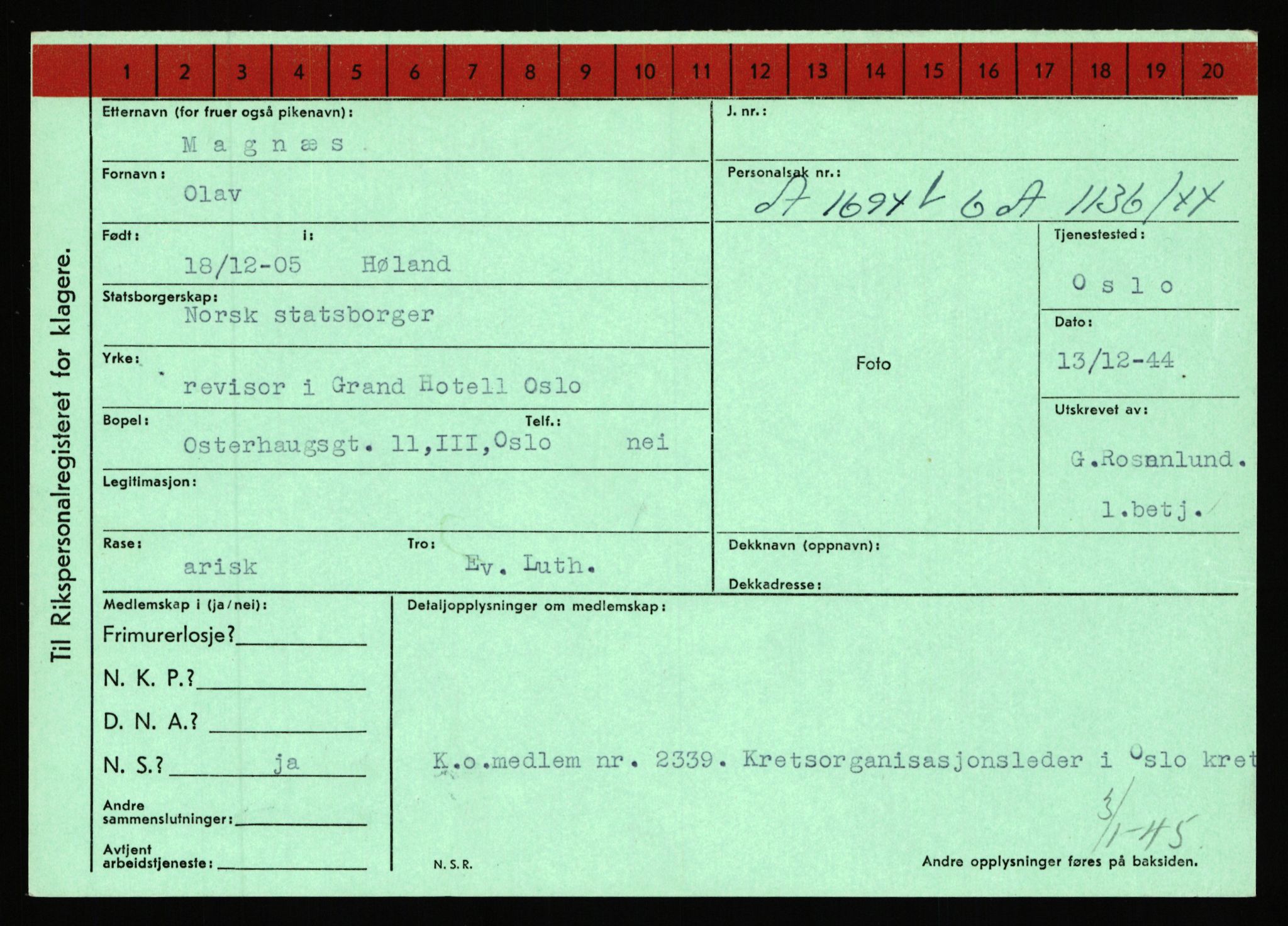 Statspolitiet - Hovedkontoret / Osloavdelingen, AV/RA-S-1329/C/Ca/L0010: Lind - Moksnes, 1943-1945, p. 2594