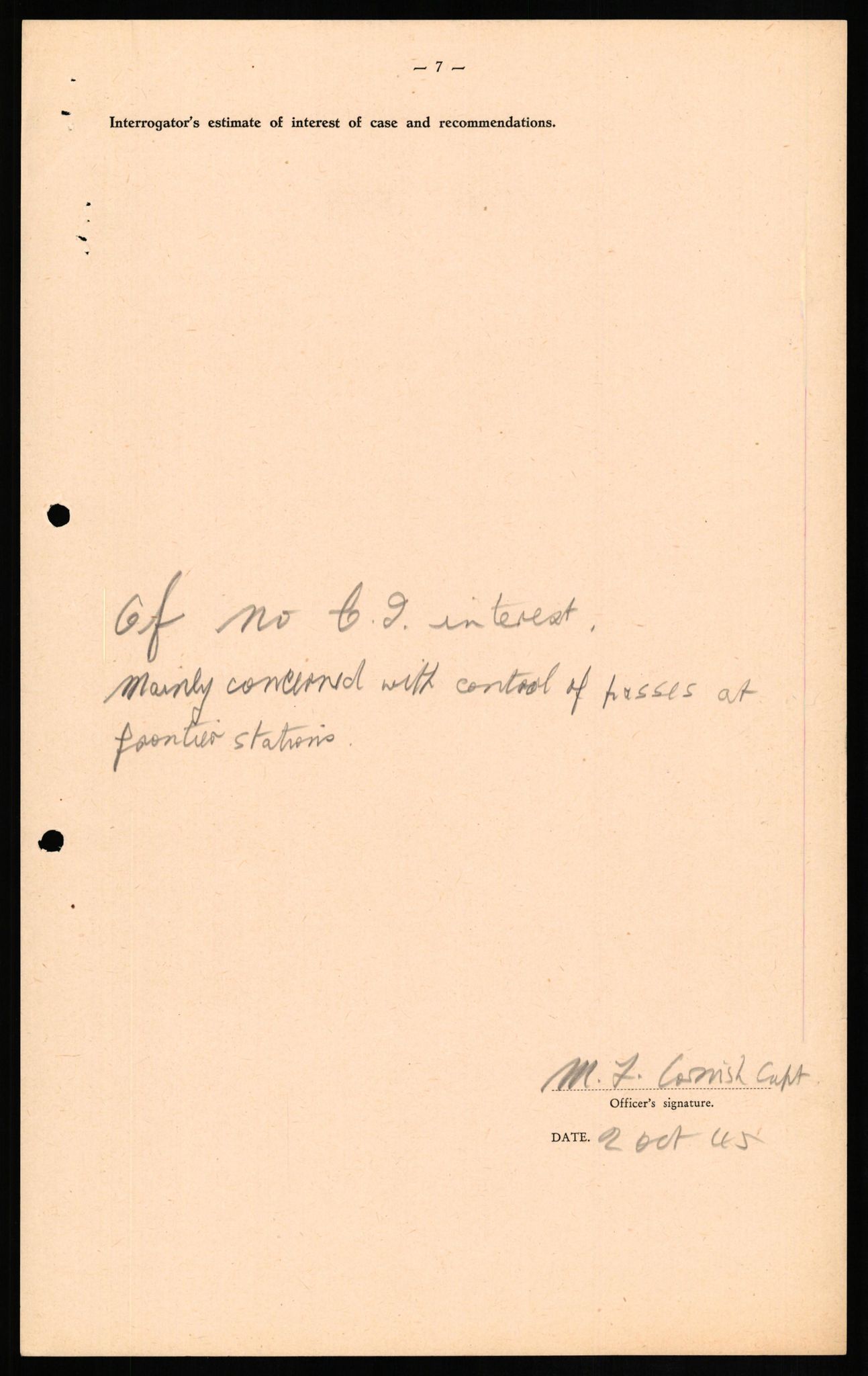 Forsvaret, Forsvarets overkommando II, AV/RA-RAFA-3915/D/Db/L0016: CI Questionaires. Tyske okkupasjonsstyrker i Norge. Tyskere., 1945-1946, p. 311
