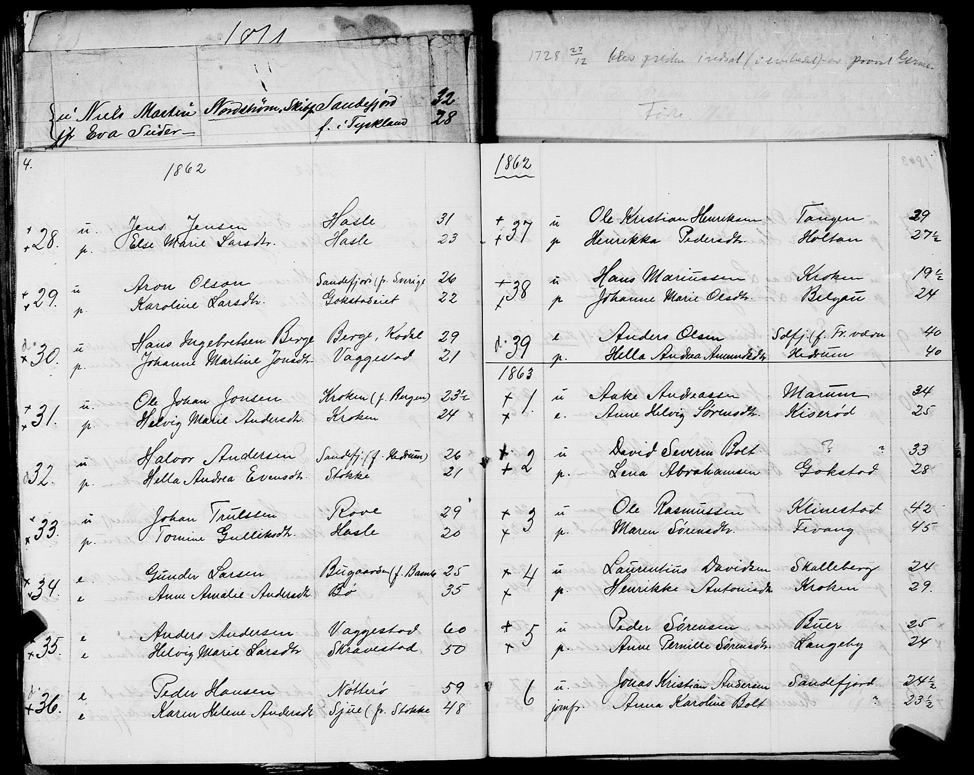 Sandar sokneprestkontor, SAKO/A-242/Y/Ya/L0006: Other parish register no. 1 /1, 1709-1871, p. 4-5