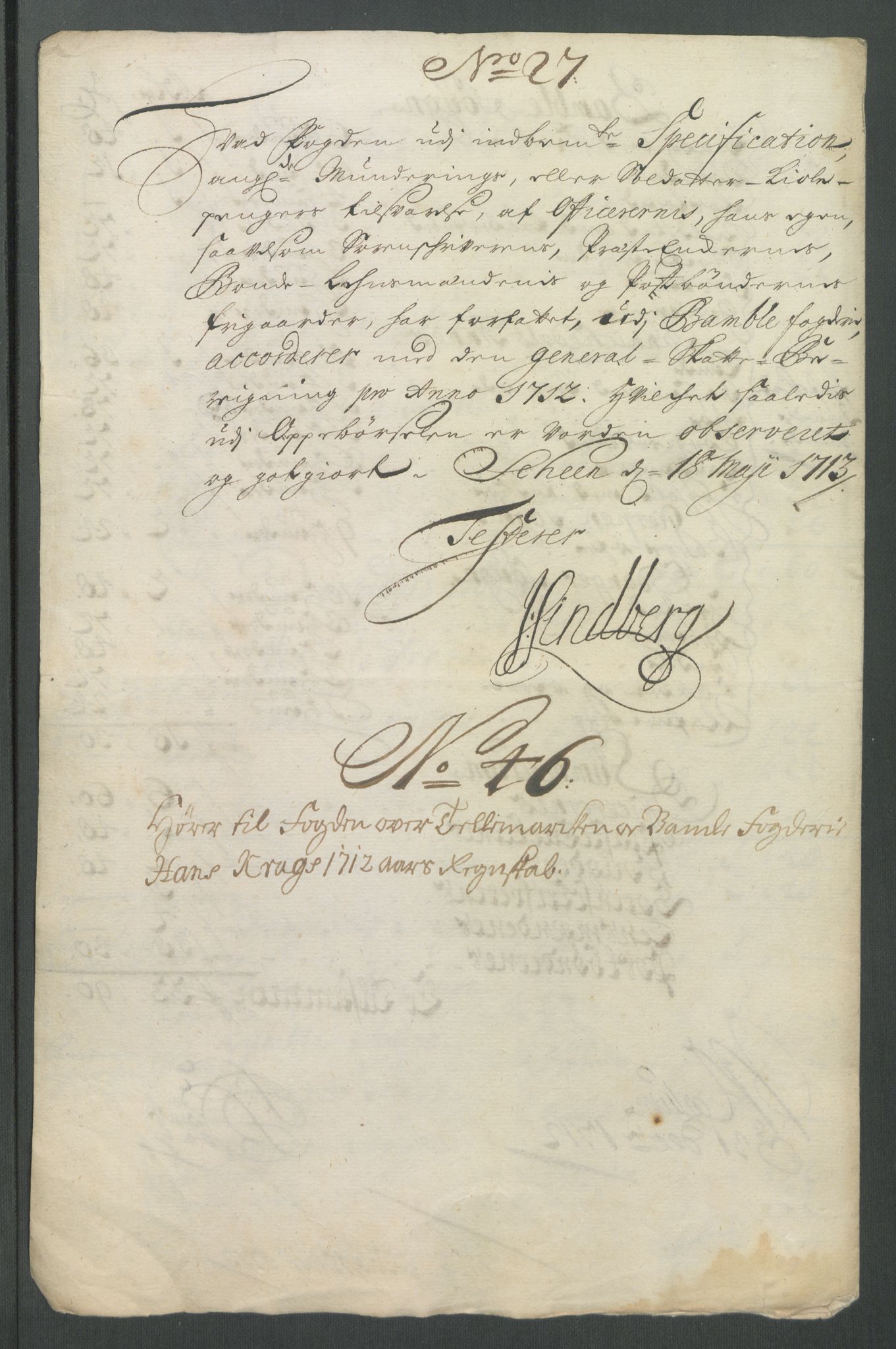 Rentekammeret inntil 1814, Reviderte regnskaper, Fogderegnskap, AV/RA-EA-4092/R36/L2123: Fogderegnskap Øvre og Nedre Telemark og Bamble, 1712, p. 362