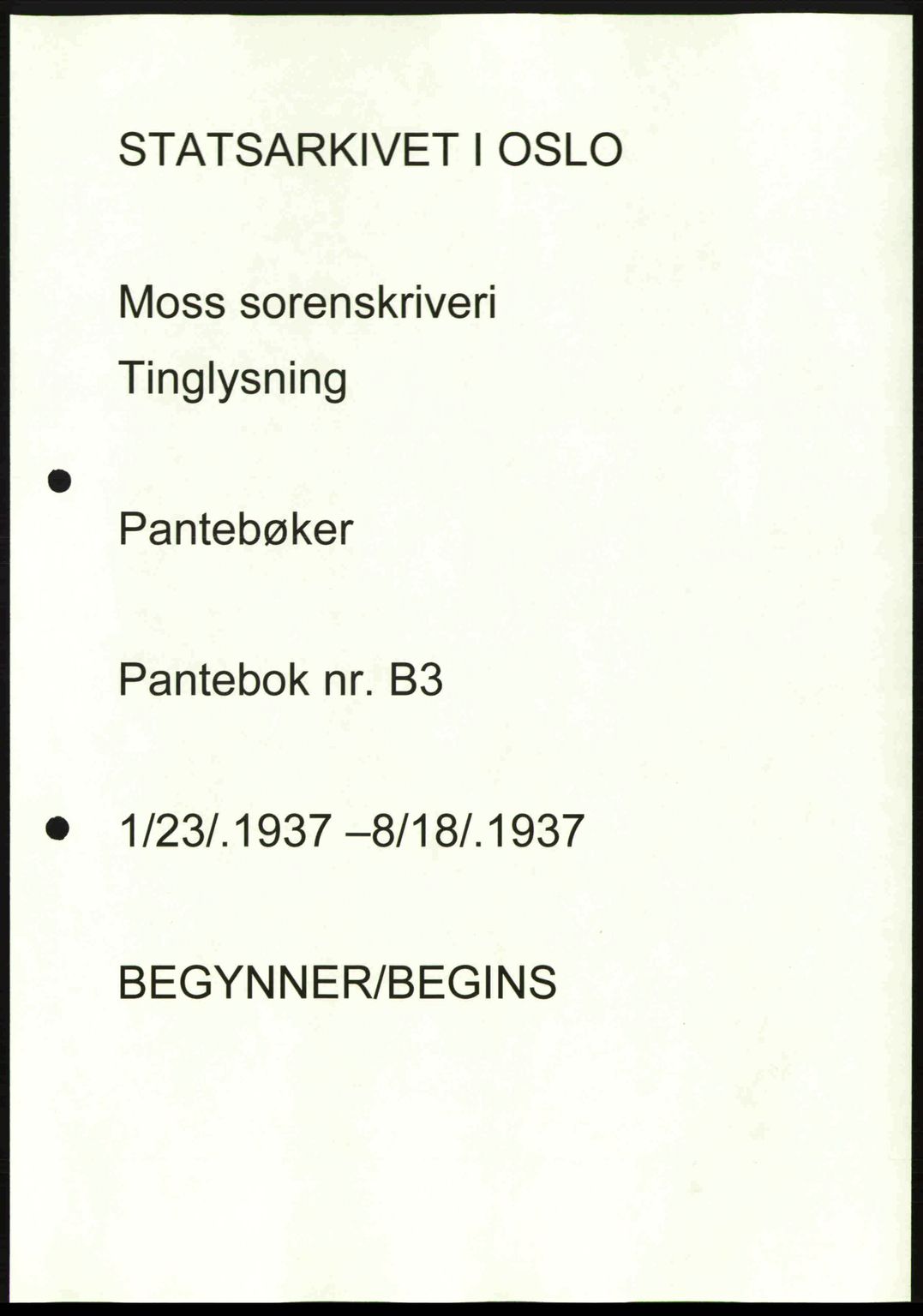 Moss sorenskriveri, SAO/A-10168: Mortgage book no. B3, 1937-1937