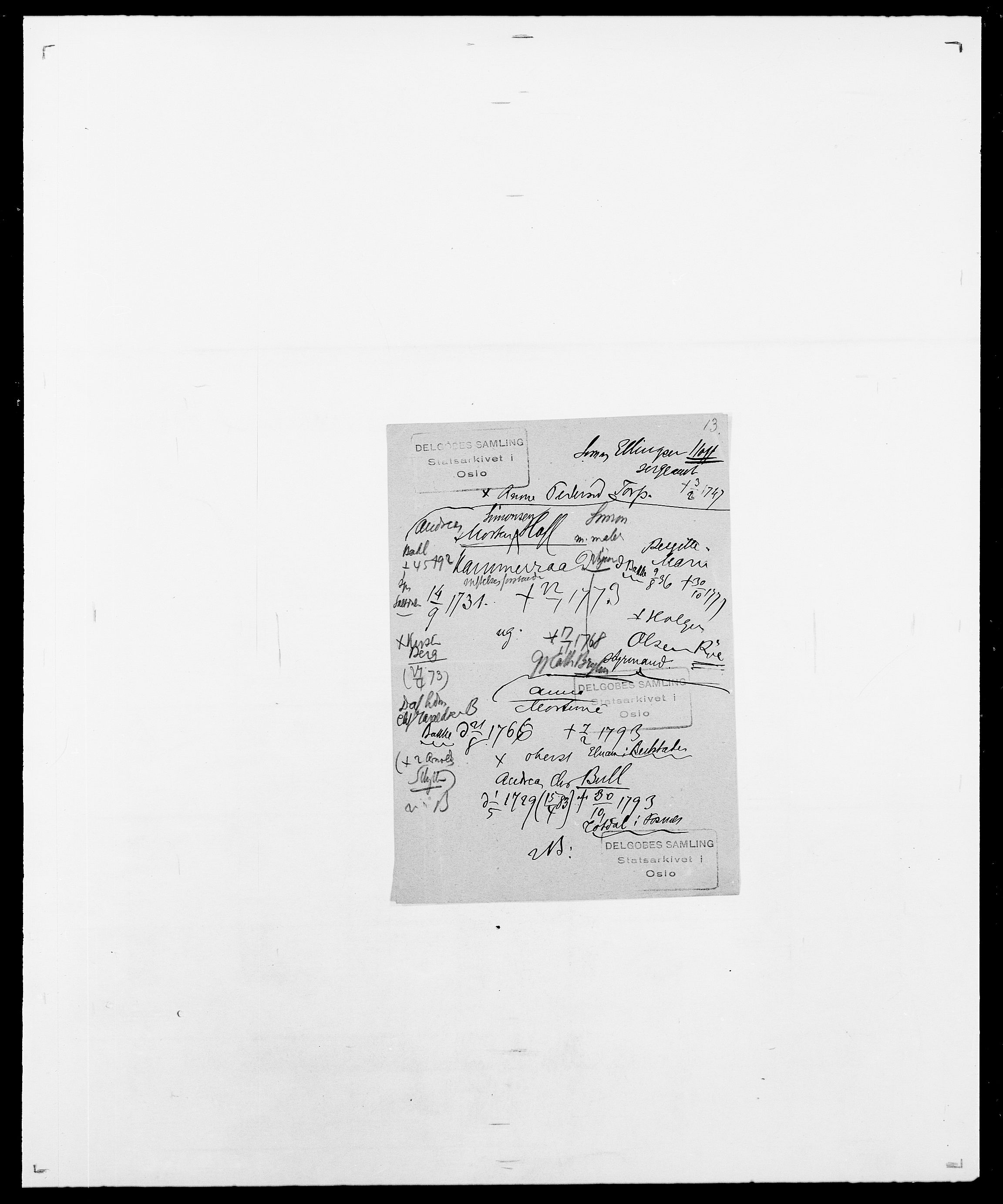 Delgobe, Charles Antoine - samling, AV/SAO-PAO-0038/D/Da/L0018: Hoch - Howert, p. 40