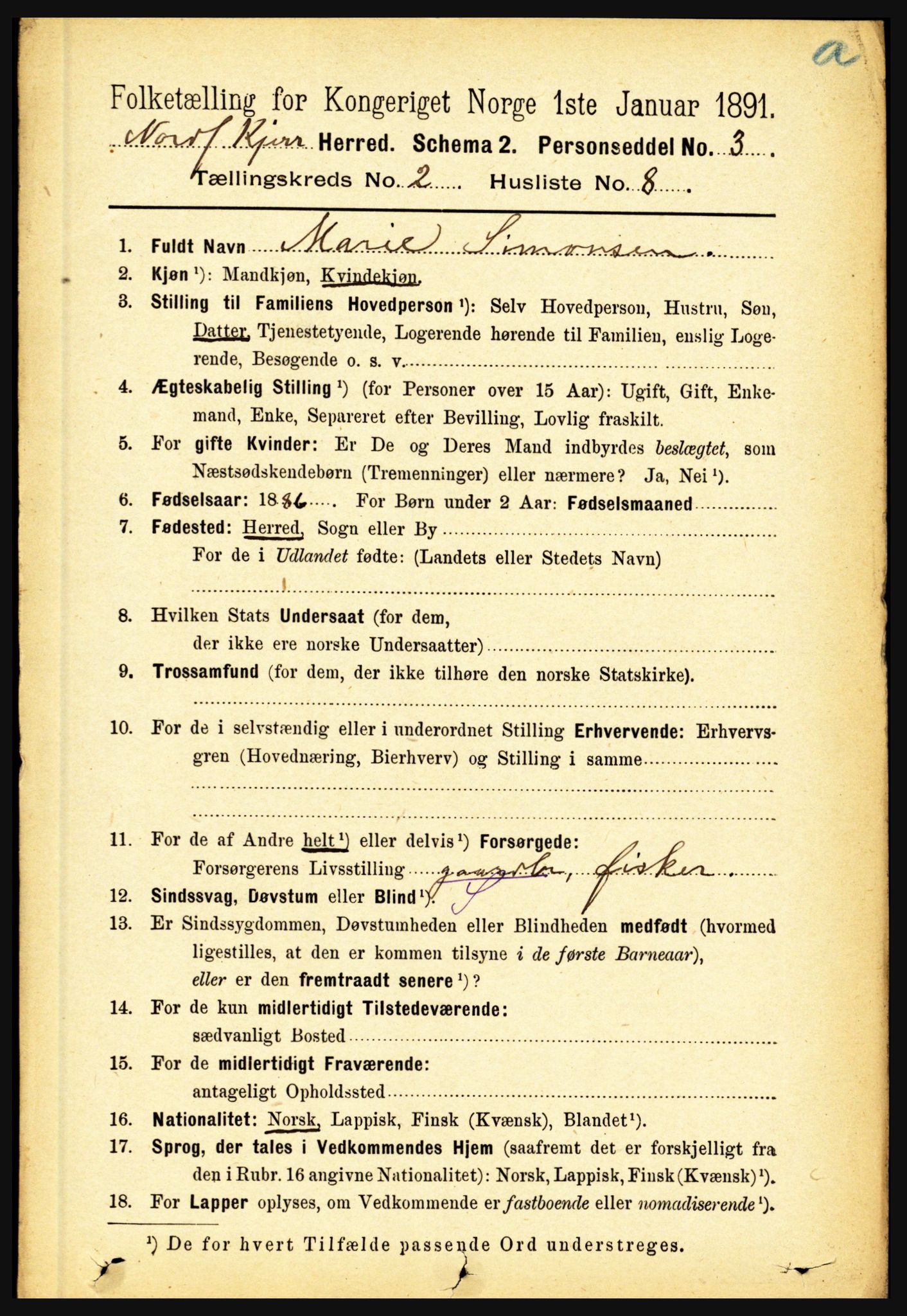 RA, 1891 census for 1846 Nordfold-Kjerringøy, 1891, p. 481